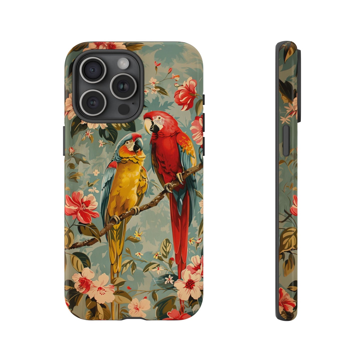 Floral Parrot Phone Case β Tropical Bird Design for iPhone, Samsung & Google Pixel