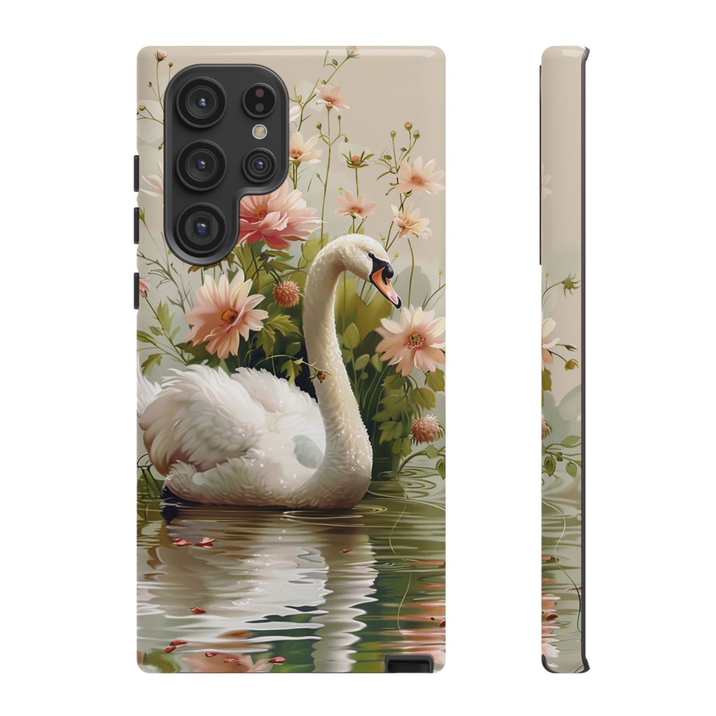 Floral Swan Phone Case β Bird Phone Case, Elegant & Protective for iPhone, Samsung & Google Pixel