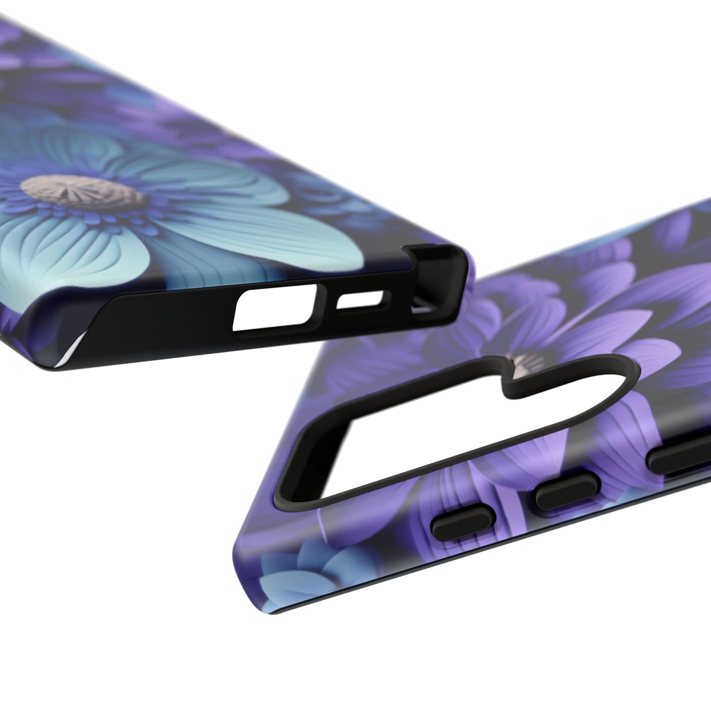 Royal Blue Floral Phone Case – Elegant & Luxurious Design