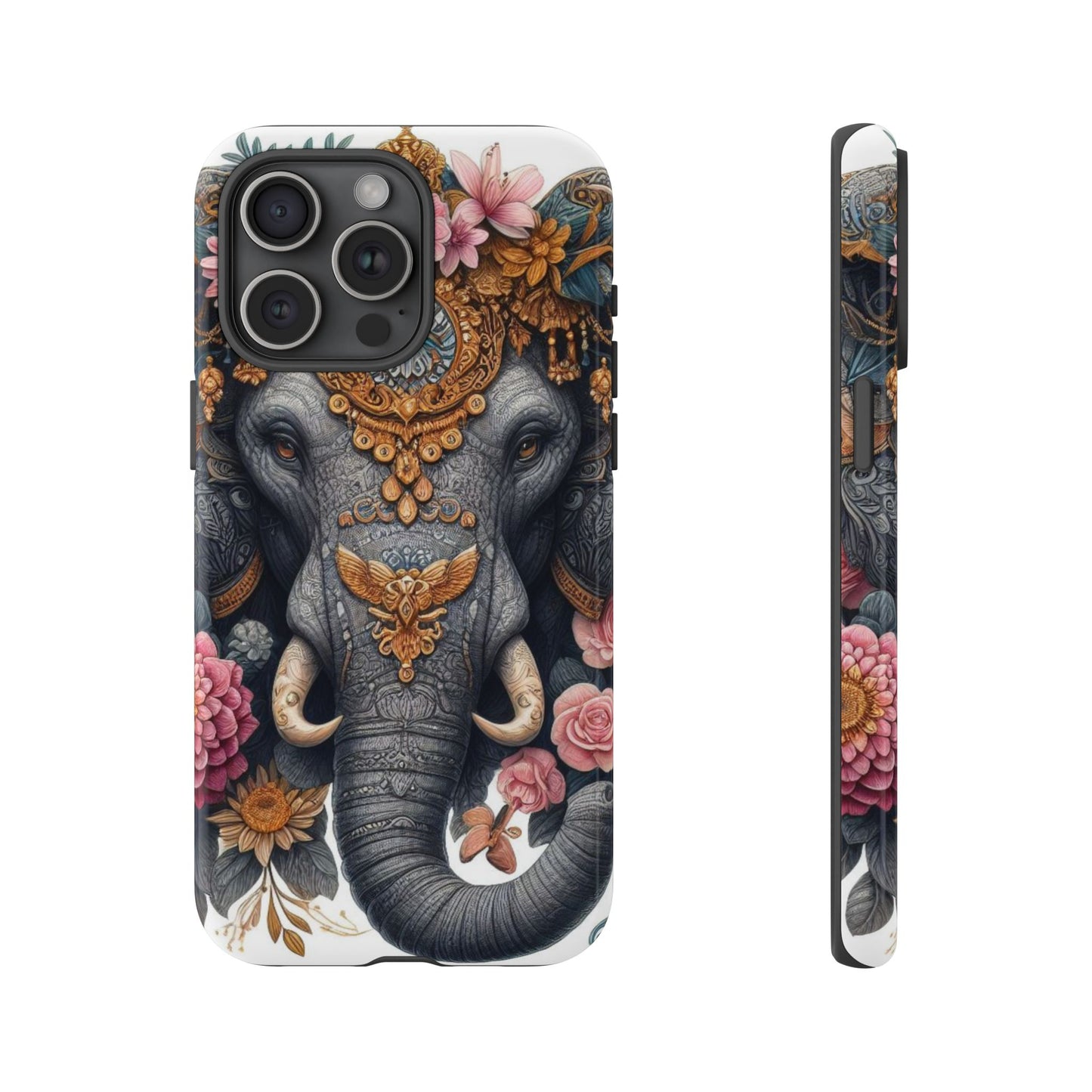 Golden Royal Elephant Mobile Cover – Luxurious Ornate Art