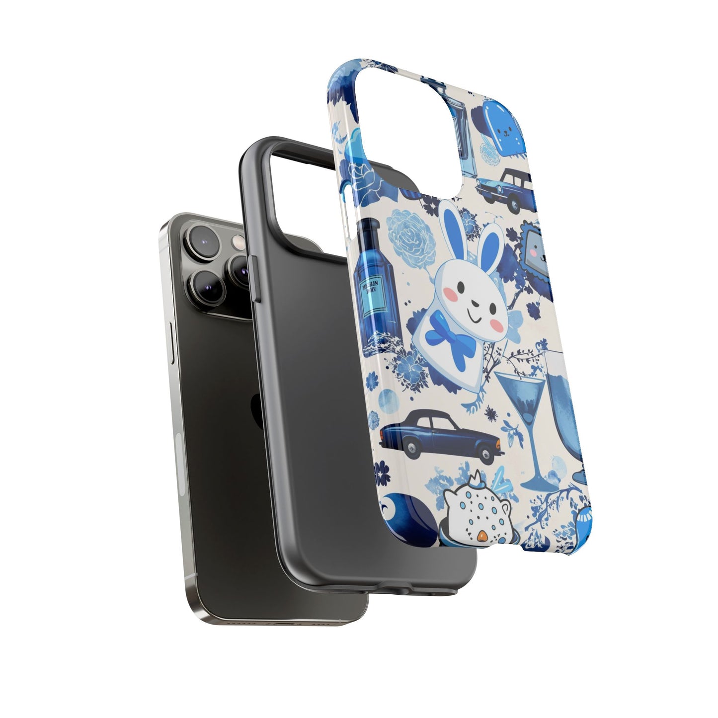 Blue Bunny & Car Themed Phone Case