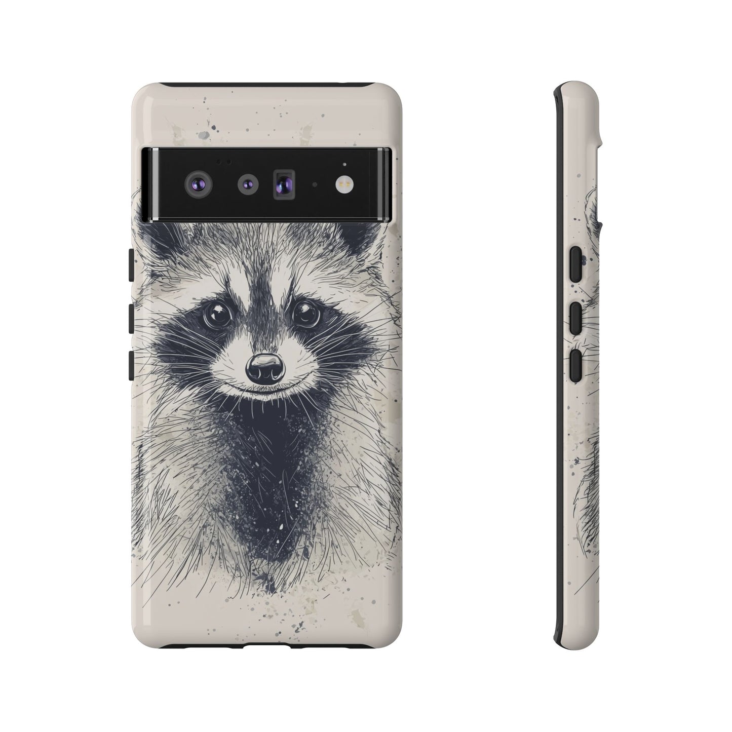 Midnight Mischief: Raccoon Portrait Phone Case for iPhone, Samsung & Pixel