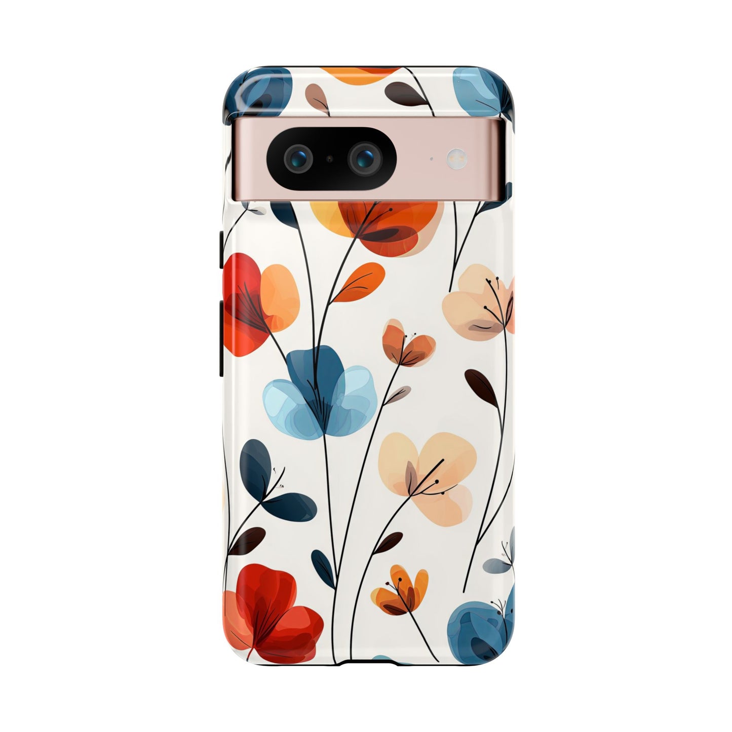 Colorful Floral Phone Case for iPhone, Samsung & Pixel | Bold Modern Botanical Print | Protective Matte Finish