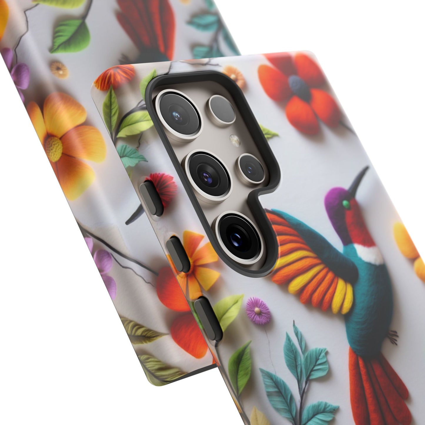 Embroidered Hummingbird with Floral Design | Nature's Elegant Stitch | iPhone 16 Pro