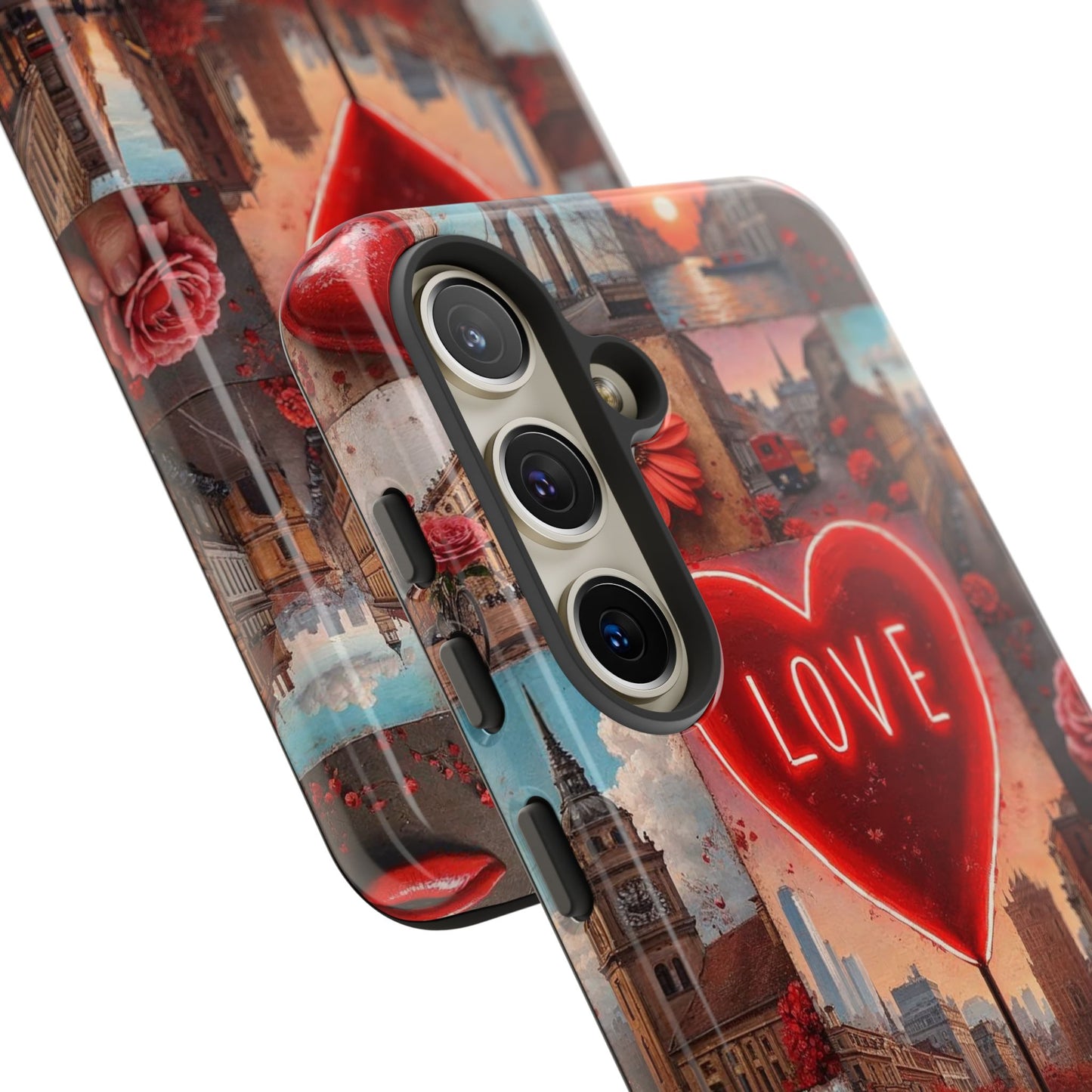 Neon Love Heart & Rose Phone Case