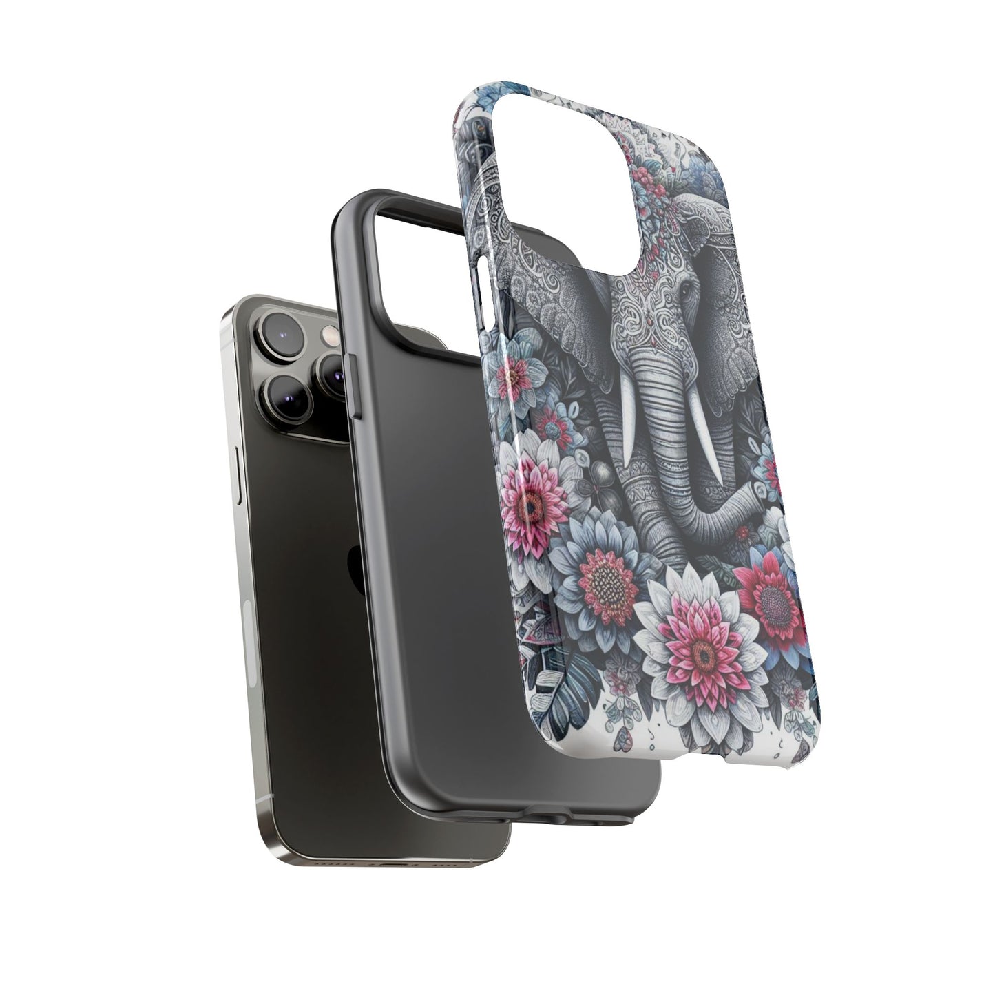 Regal Mandala Elephant Mobile Cover – Ornate Floral Art