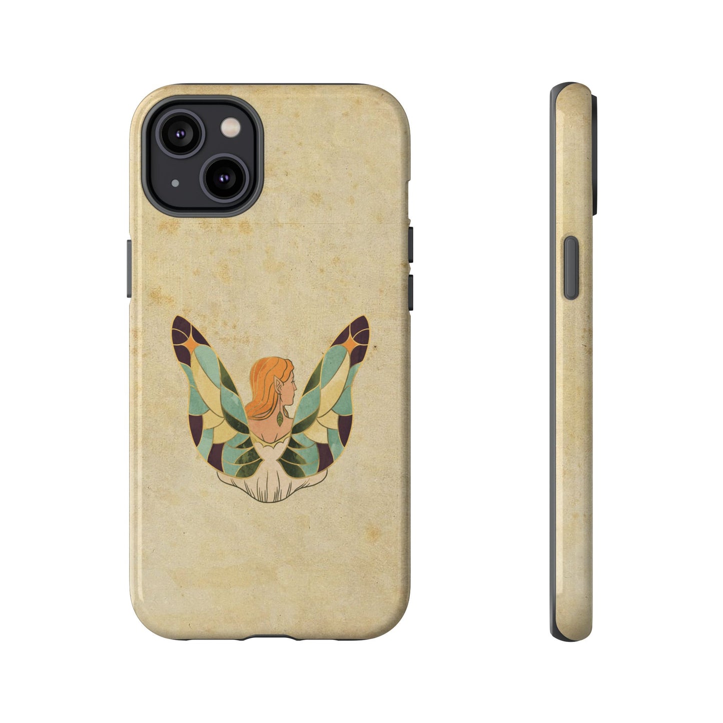 Minimal Vintage Butterfly Woman Phone Case – Aesthetic Retro Art for iPhone, Samsung & Google Pixel