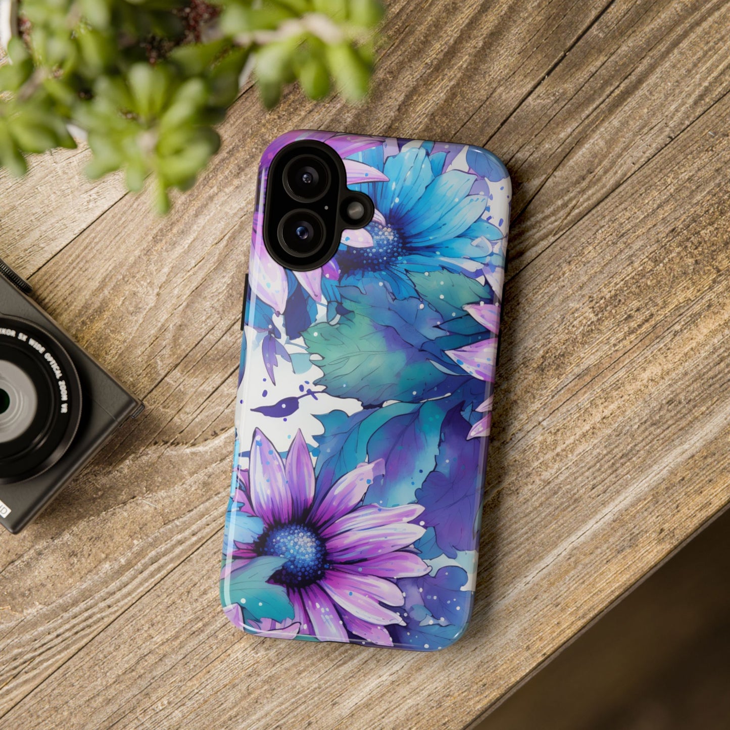Dreamy Blue & Purple Floral Watercolor Mobile Case