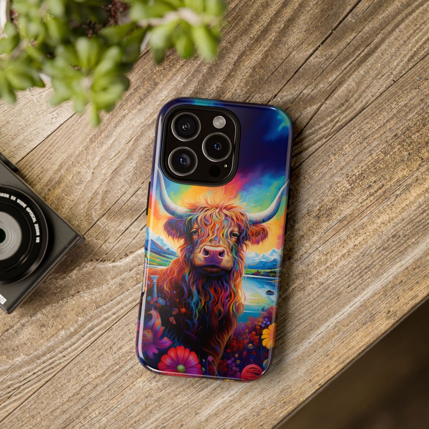 Grafitti Heifer Print Phone Case - iPhone, Samsung & Google Pixel Cover - Artistic Cow Phone Case, Animal Lover Gift