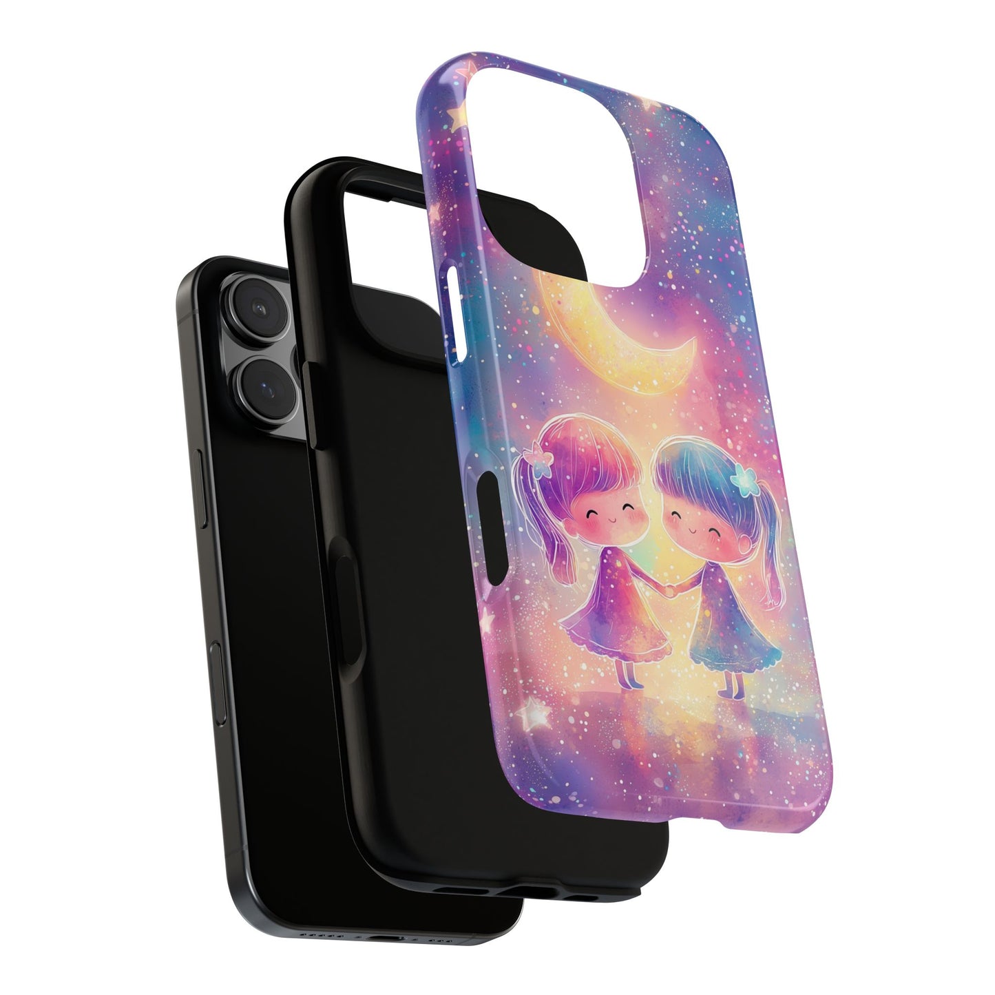 Moonlit Friendship Galaxy Phone Case for iPhone, Samsung, Google Pixel