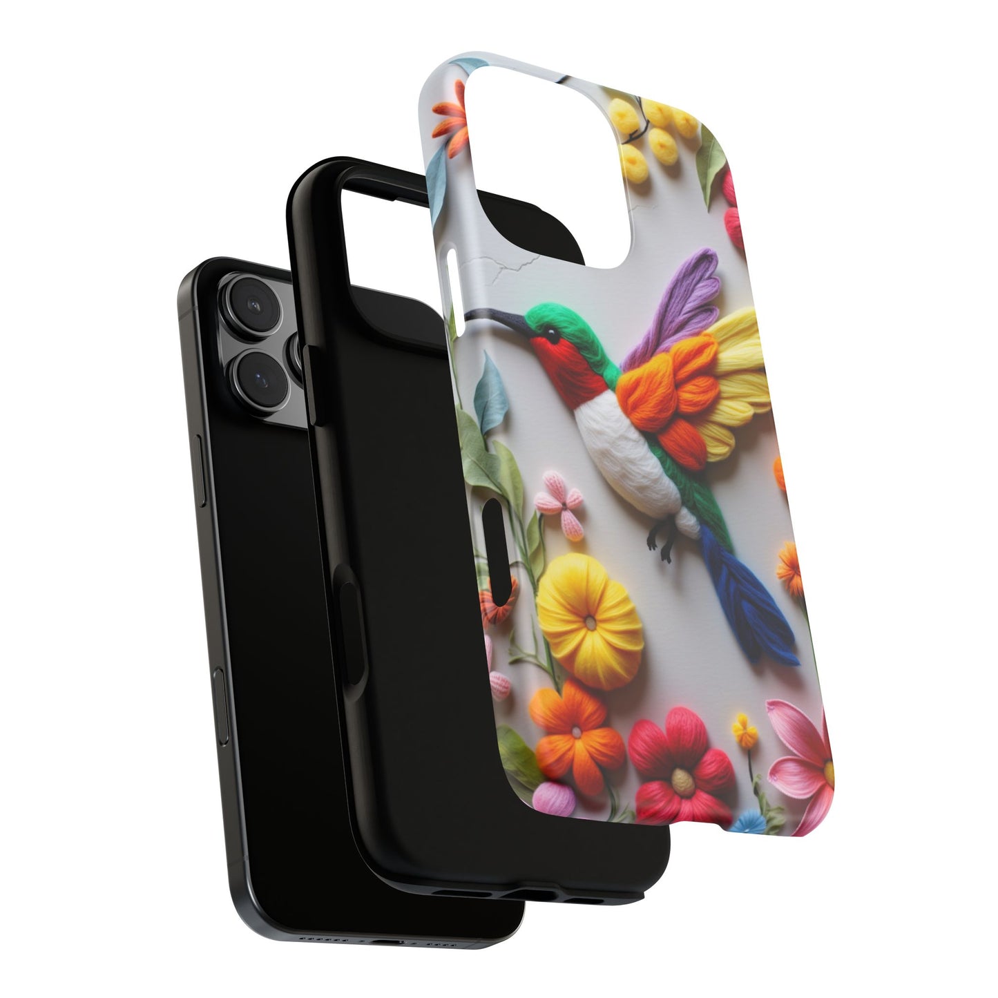 Elegant Hummingbird with Floral Mosaic Design | Nature's Artistic Vibes | iPhone 16 Pro