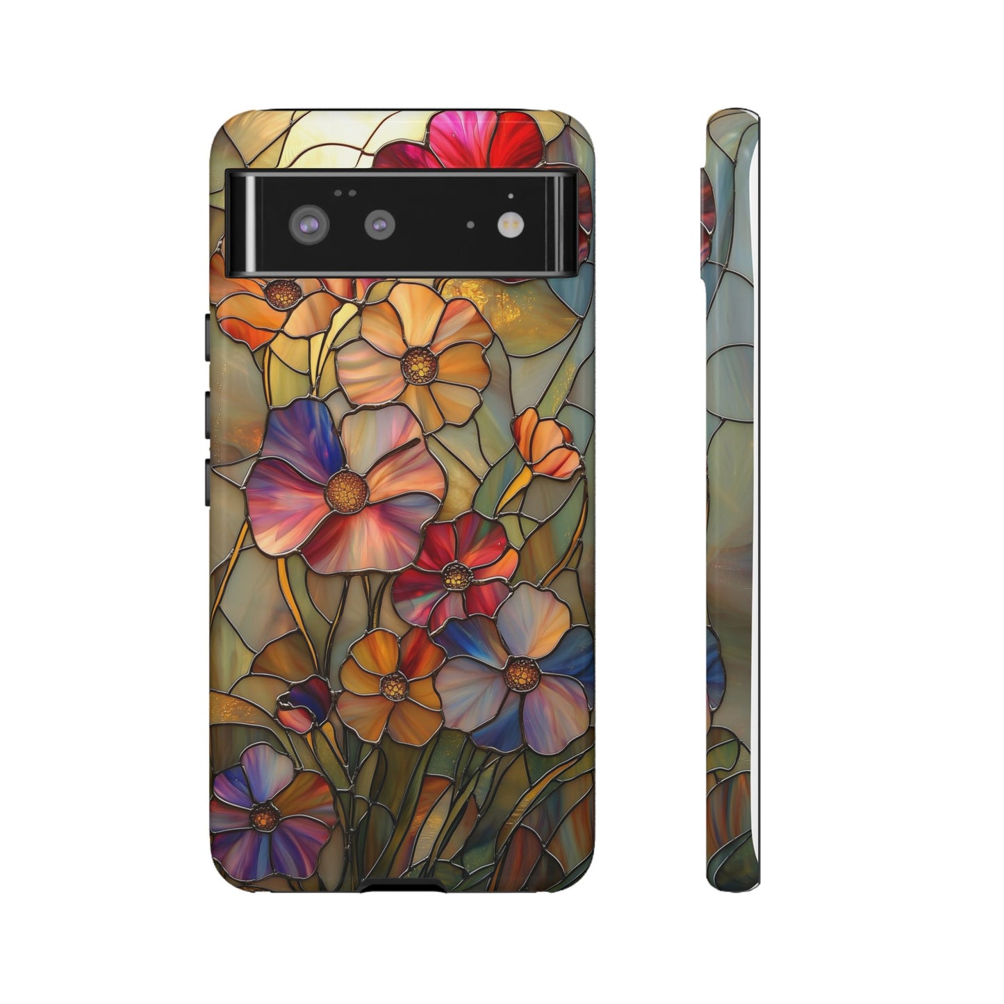 Whispers of Spring – Stained Glass Wildflower Phone Case for iPhone, Samsung & Pixel