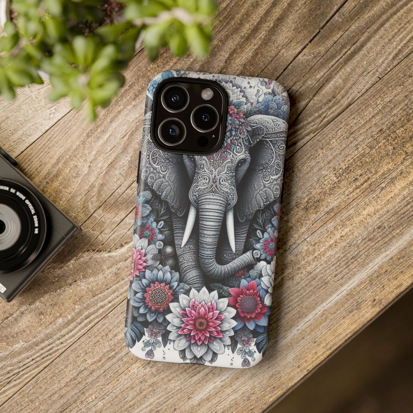 Regal Mandala Elephant Mobile Cover – Ornate Floral Art