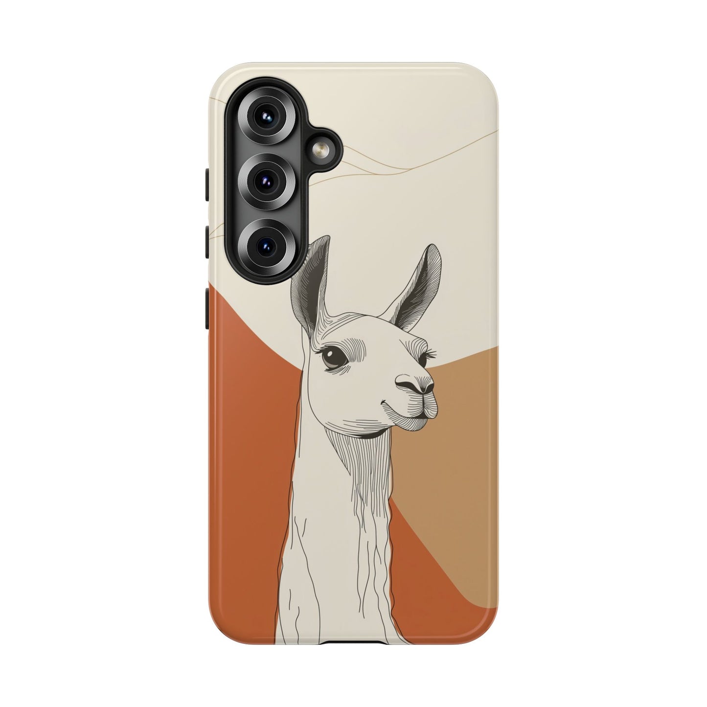 Desert Calm: Minimalist Llama Art Print Phone Case for iPhone, Samsung & Pixel