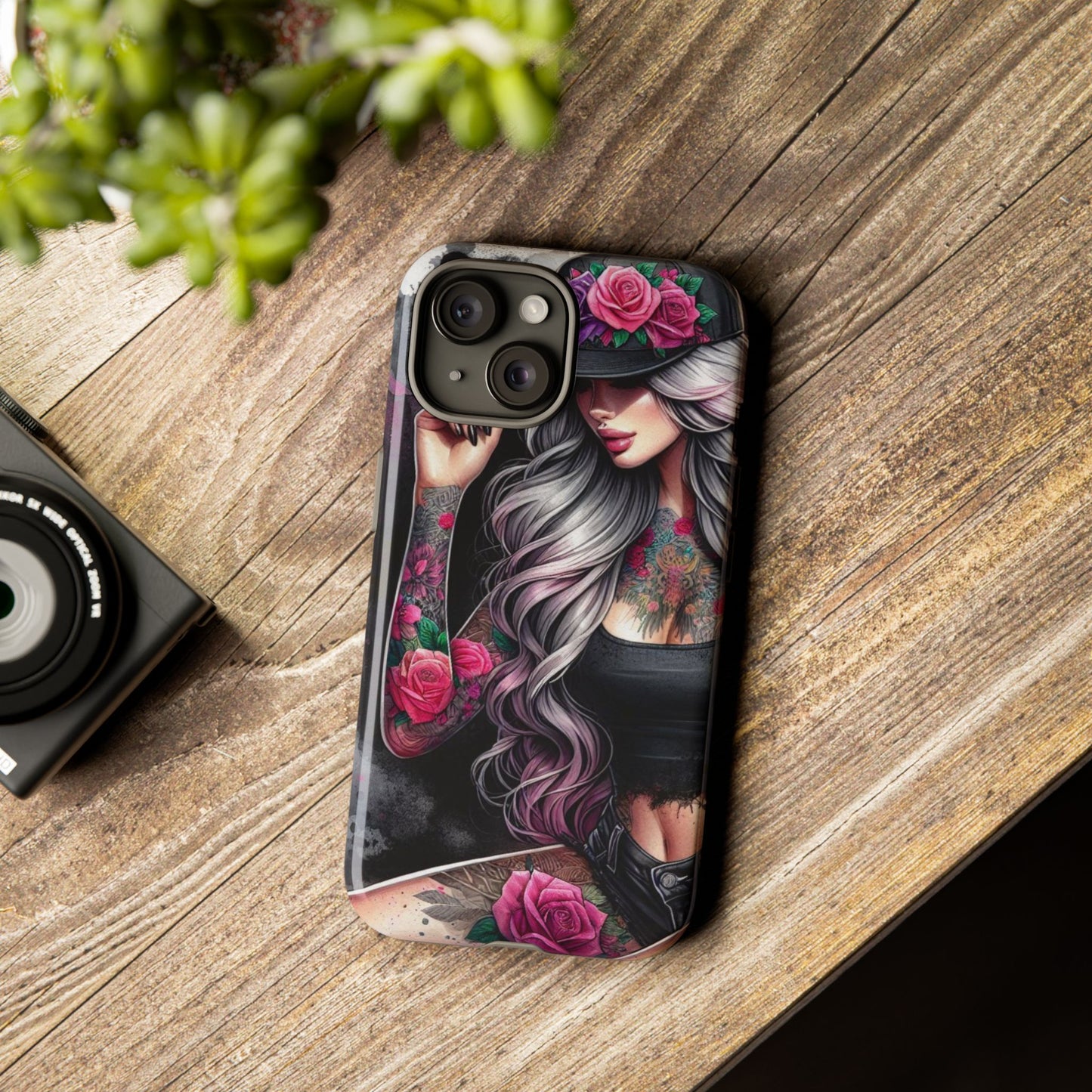 Ink & Roses – Edgy Floral Rebel Mobile Cover