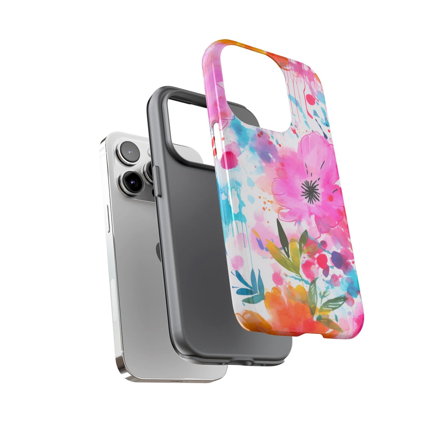 Vibrant Watercolor Floral Phone Case – Artistic & Colorful Design