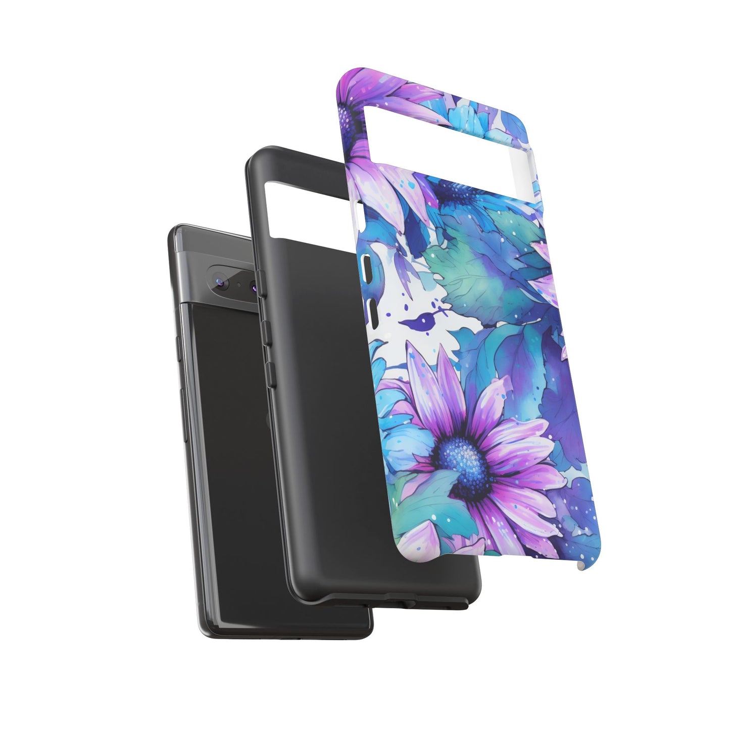 Dreamy Blue & Purple Floral Watercolor Mobile Case