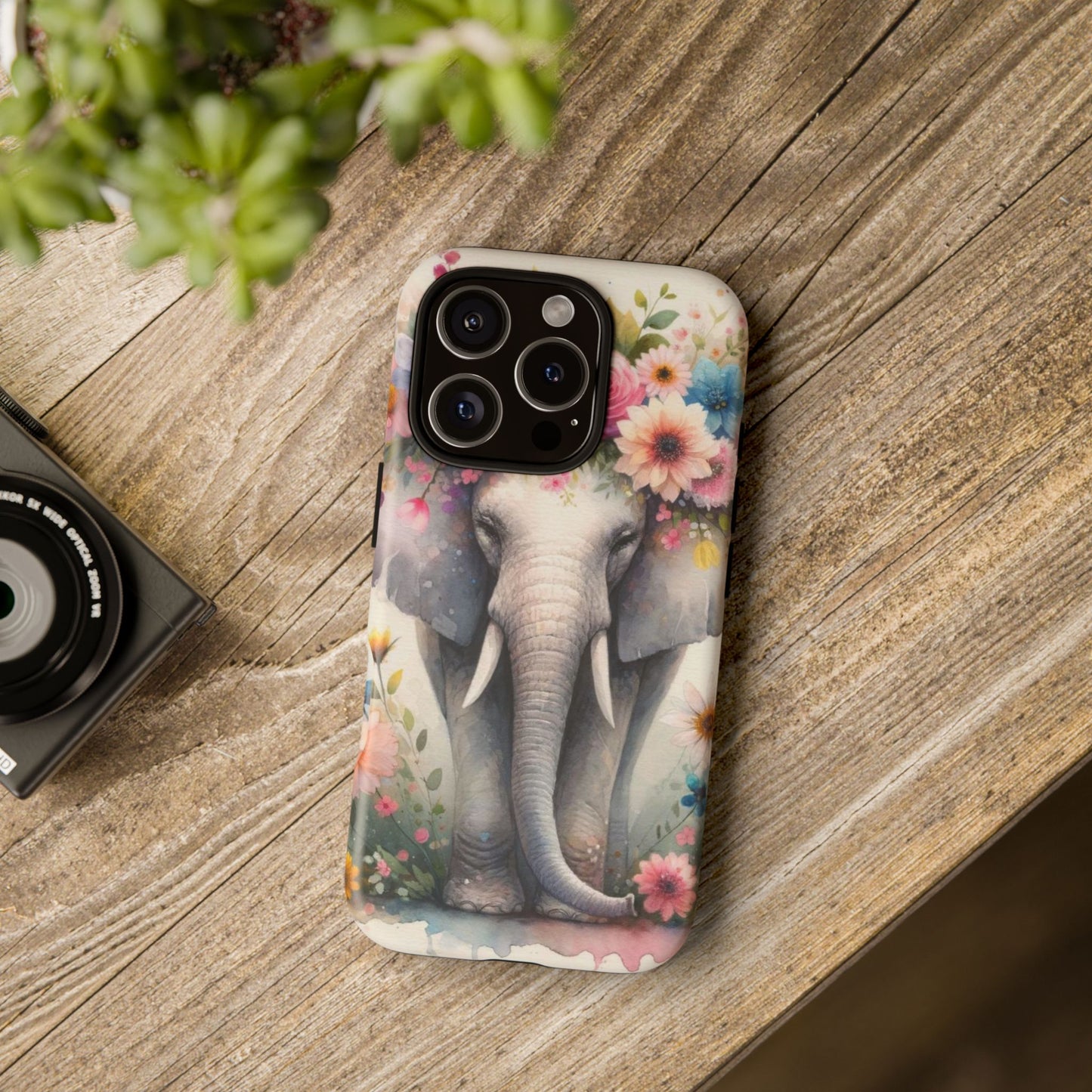 Watercolor Floral Elephant Mobile Cover – Dreamy Artistic Design