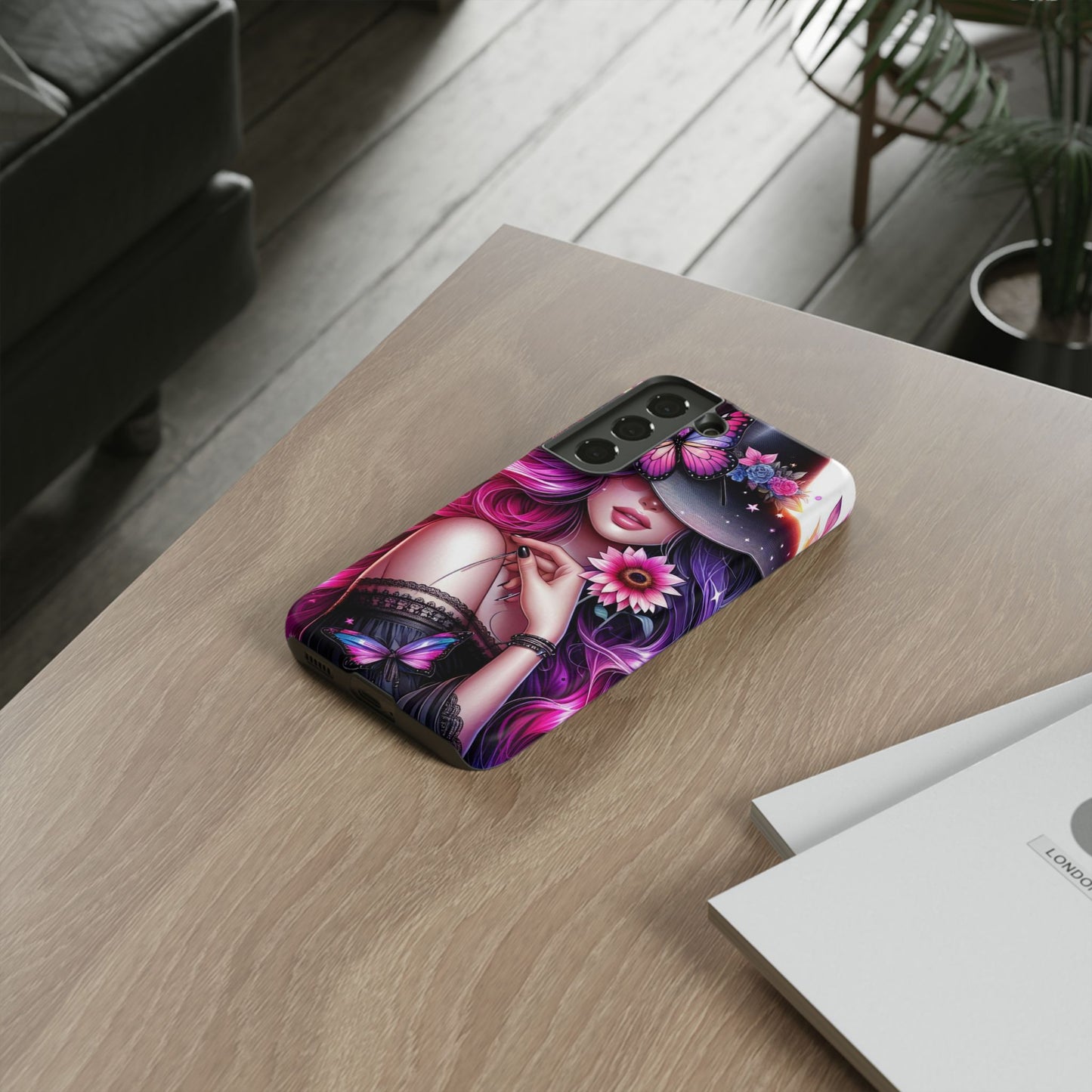 Celestial Charm – Cosmic Cowgirl & Butterfly Magic Mobile Cover