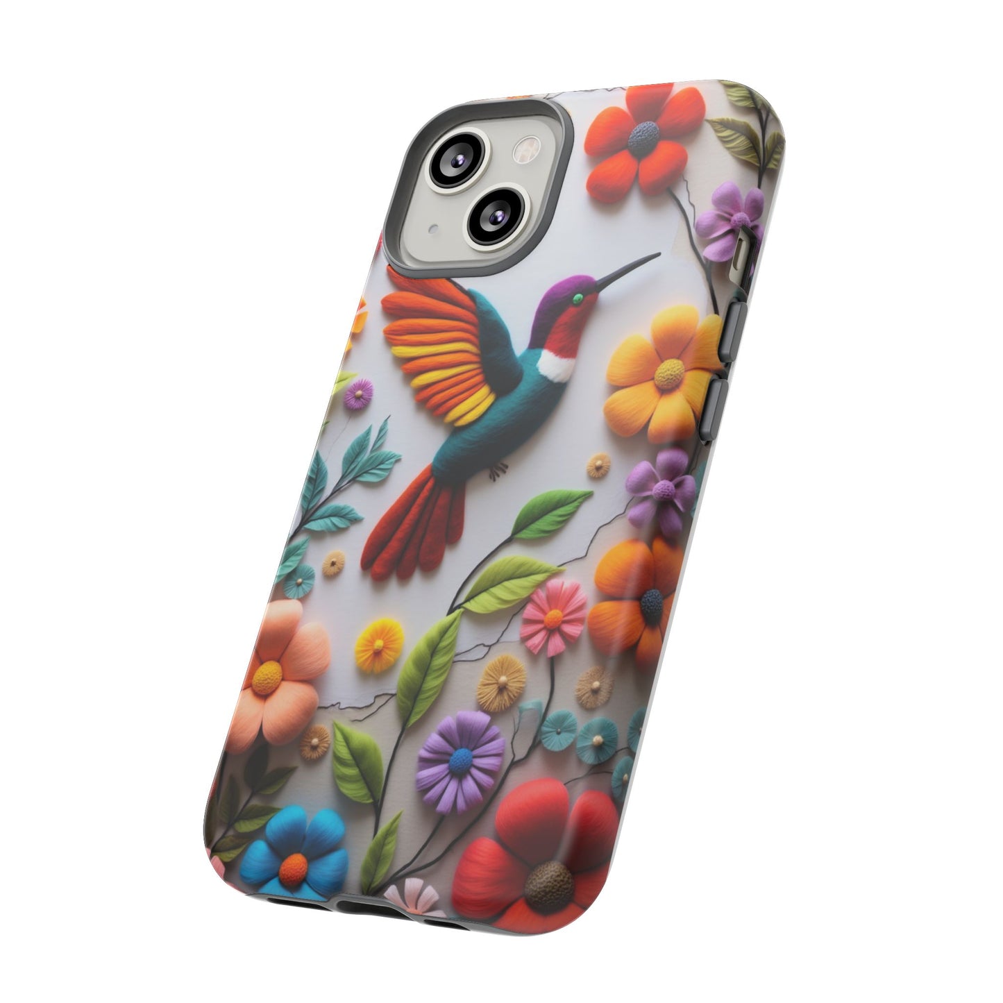 Embroidered Hummingbird with Floral Design | Nature's Elegant Stitch