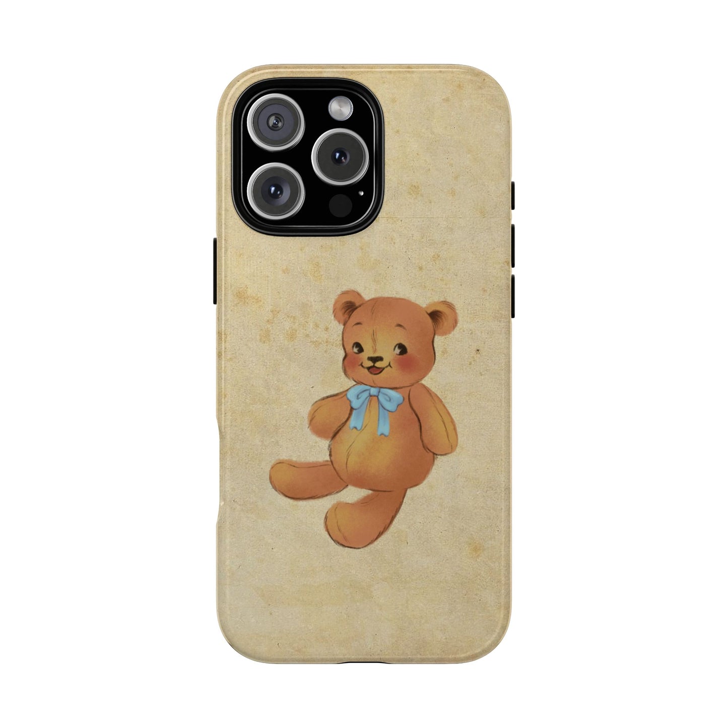 Vintage Teddy Bear Phone Case β Minimal Aesthetic, Soft Beige Retro Cover for iPhone, Samsung & Pixel