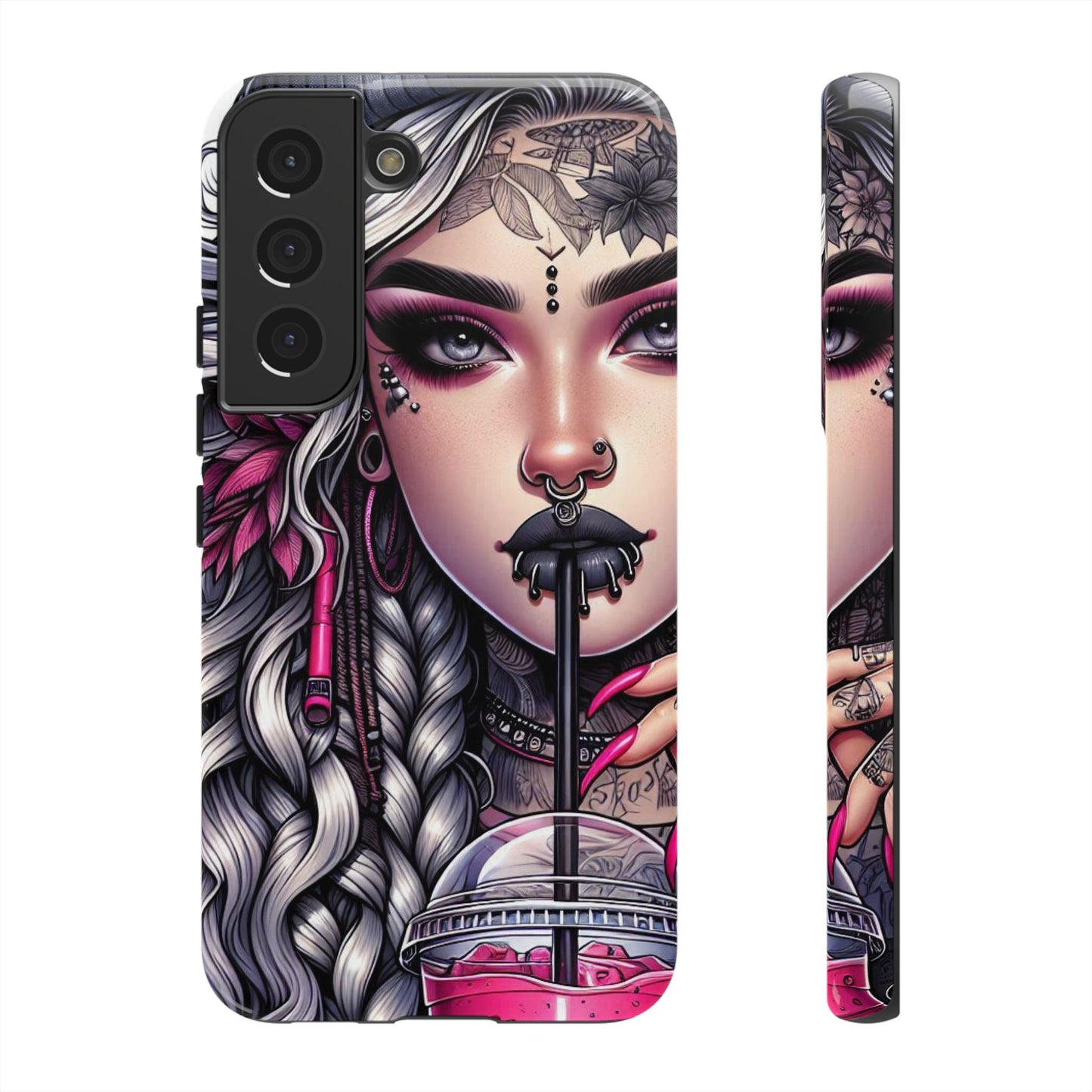 Icy Rebel – Silver Dreads & Edgy Street Chic Mobile Cover