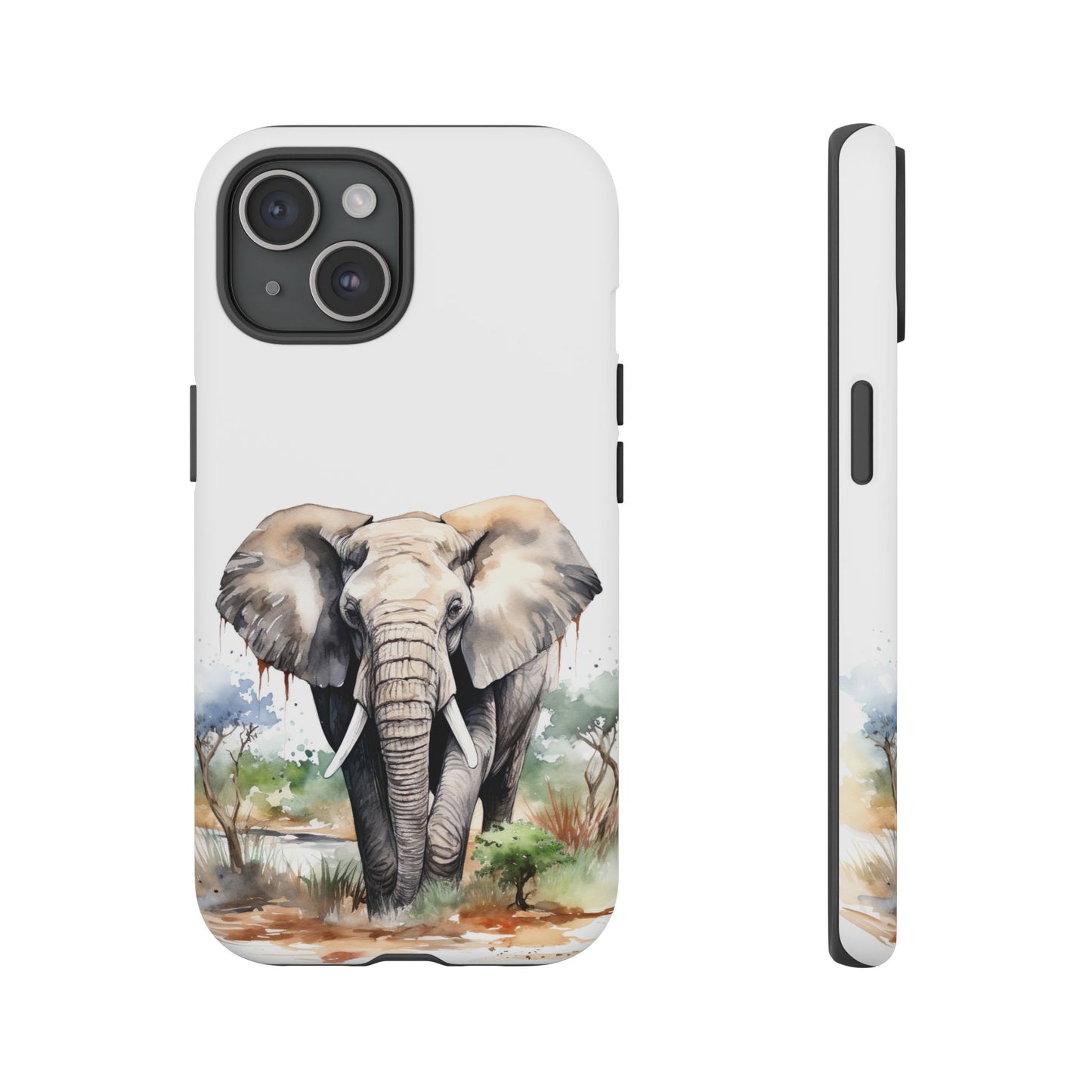 Safari Watercolor Elephant Mobile Cover – Artistic Wildlife Design