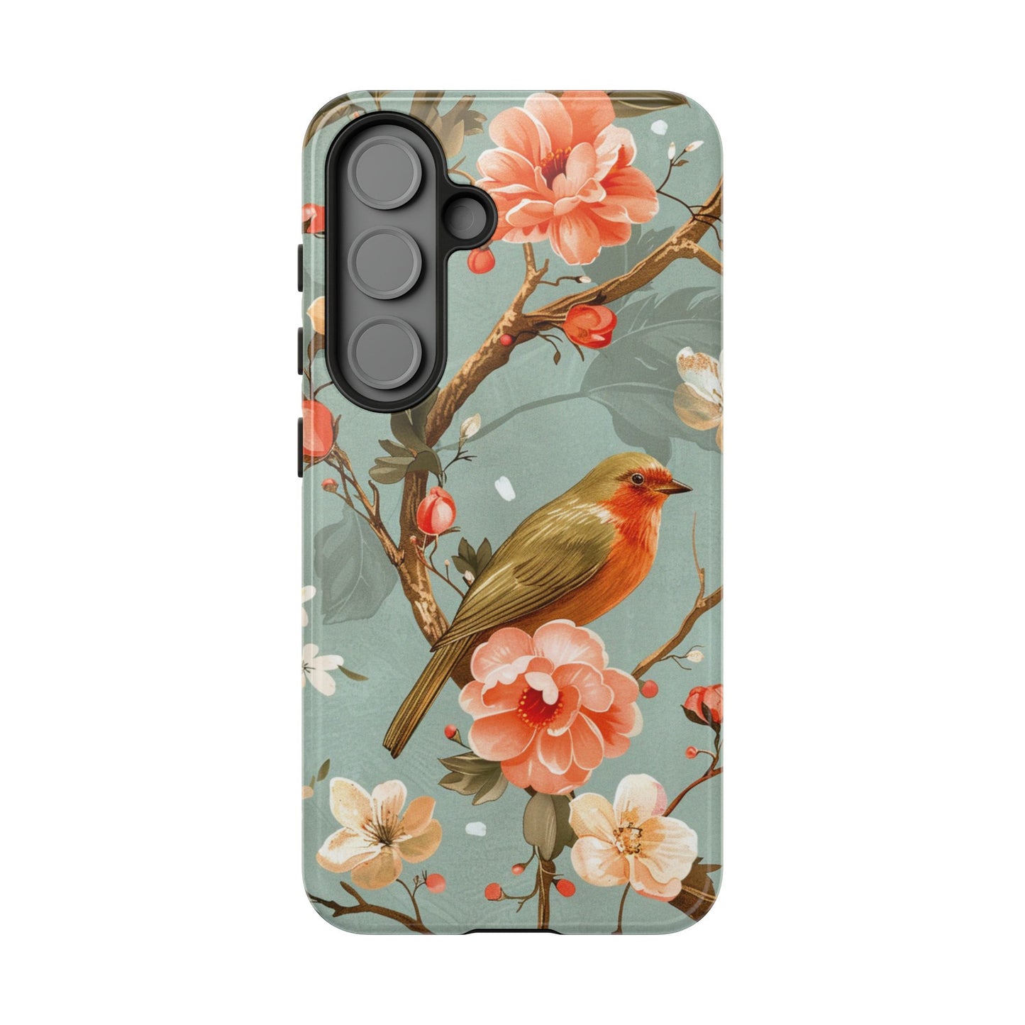 Floral Bird Phone Case - Elegant Nature-Inspired Cover for iPhone, Samsung & Google Pixel