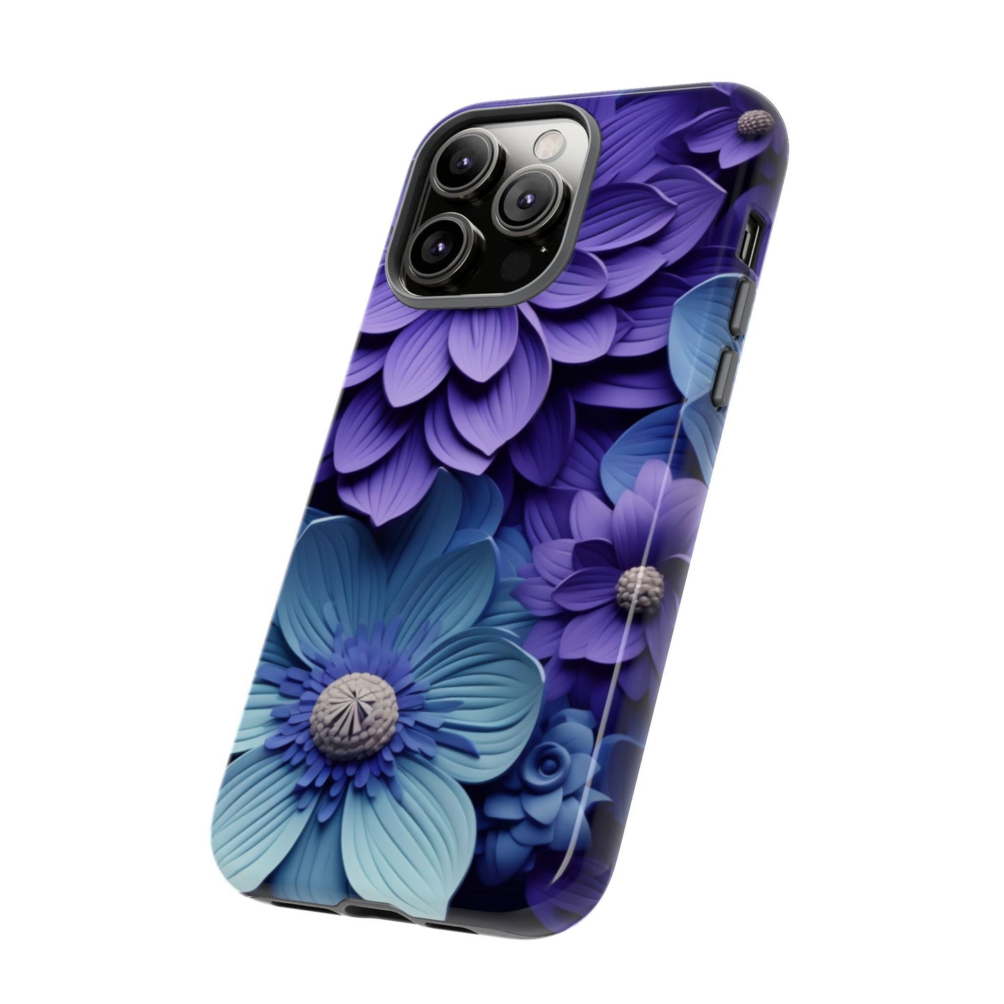 Royal Blue Floral Phone Case – Elegant & Luxurious Design