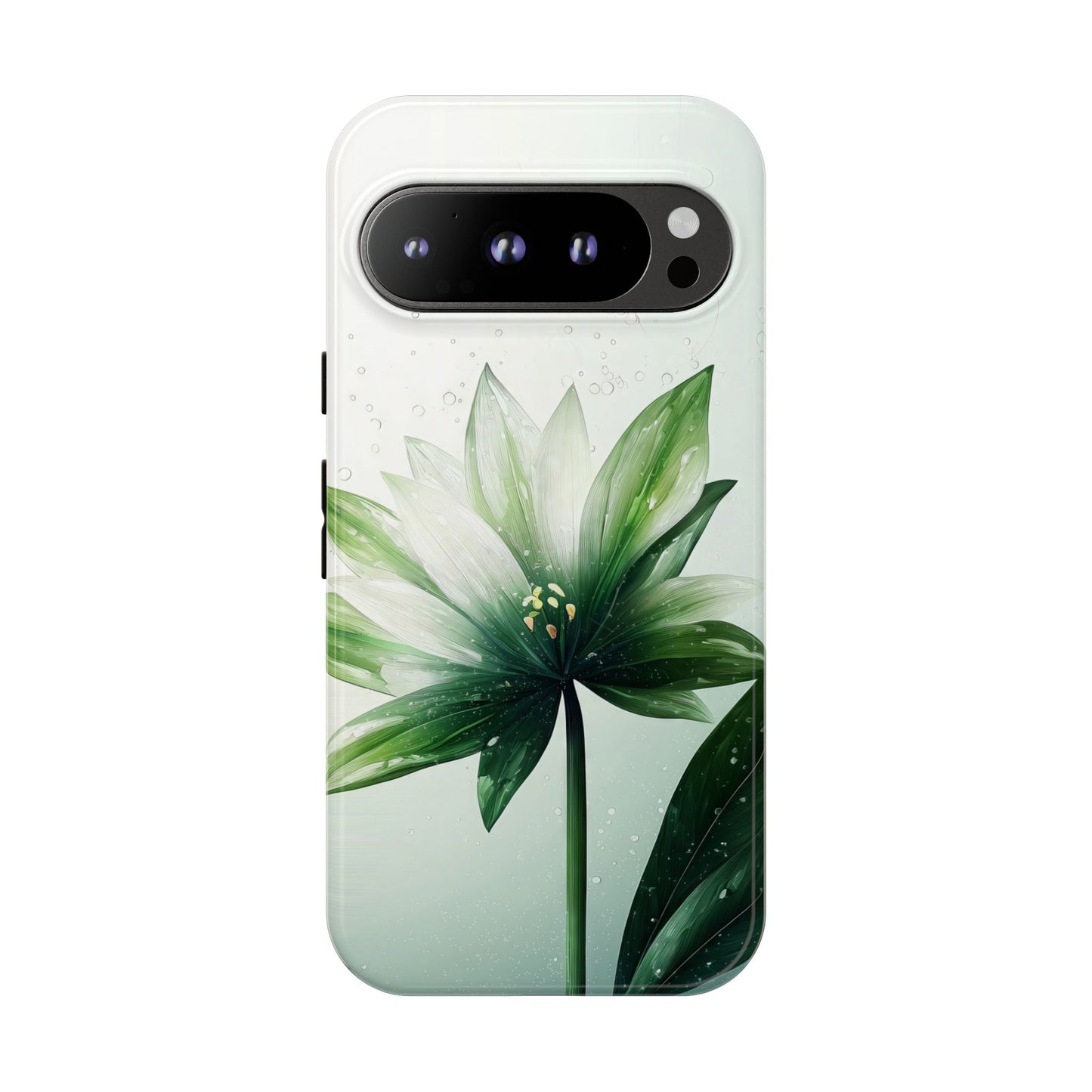 Dew Kissed Green Lotus Phone Case | Refreshing Botanical Design for iPhone, Pixel & Samsung