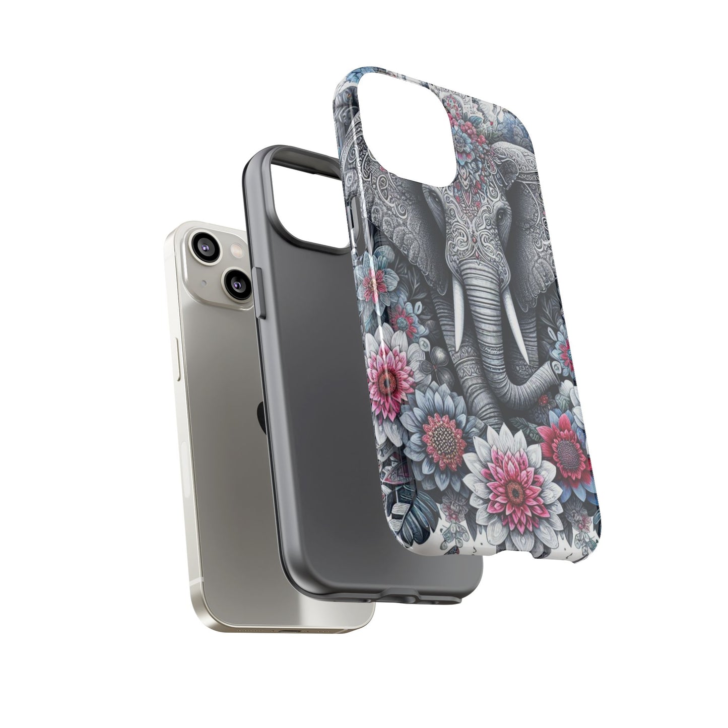 Regal Mandala Elephant Mobile Cover – Ornate Floral Art