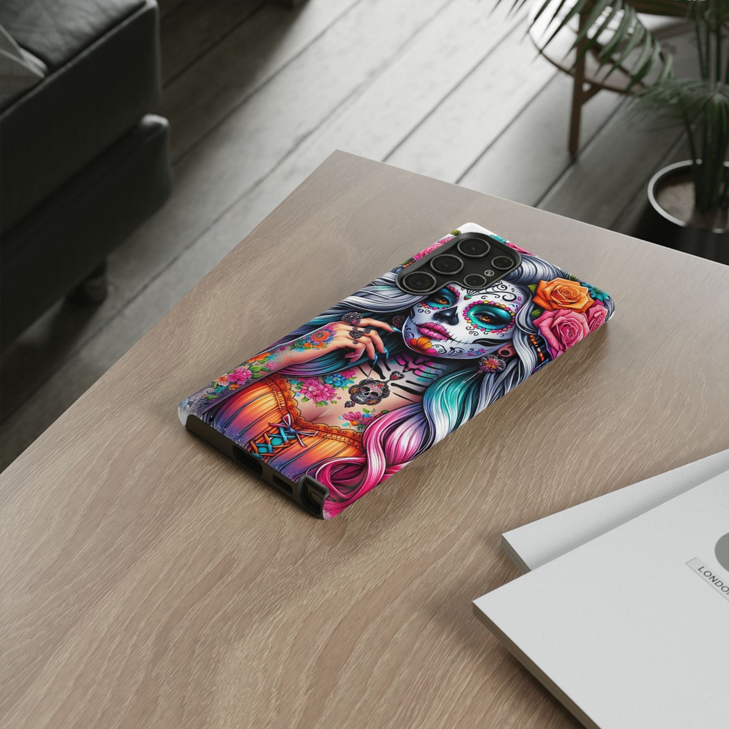 Sugar Skull Goddess – Día de los Muertos Floral Queen Mobile Cover