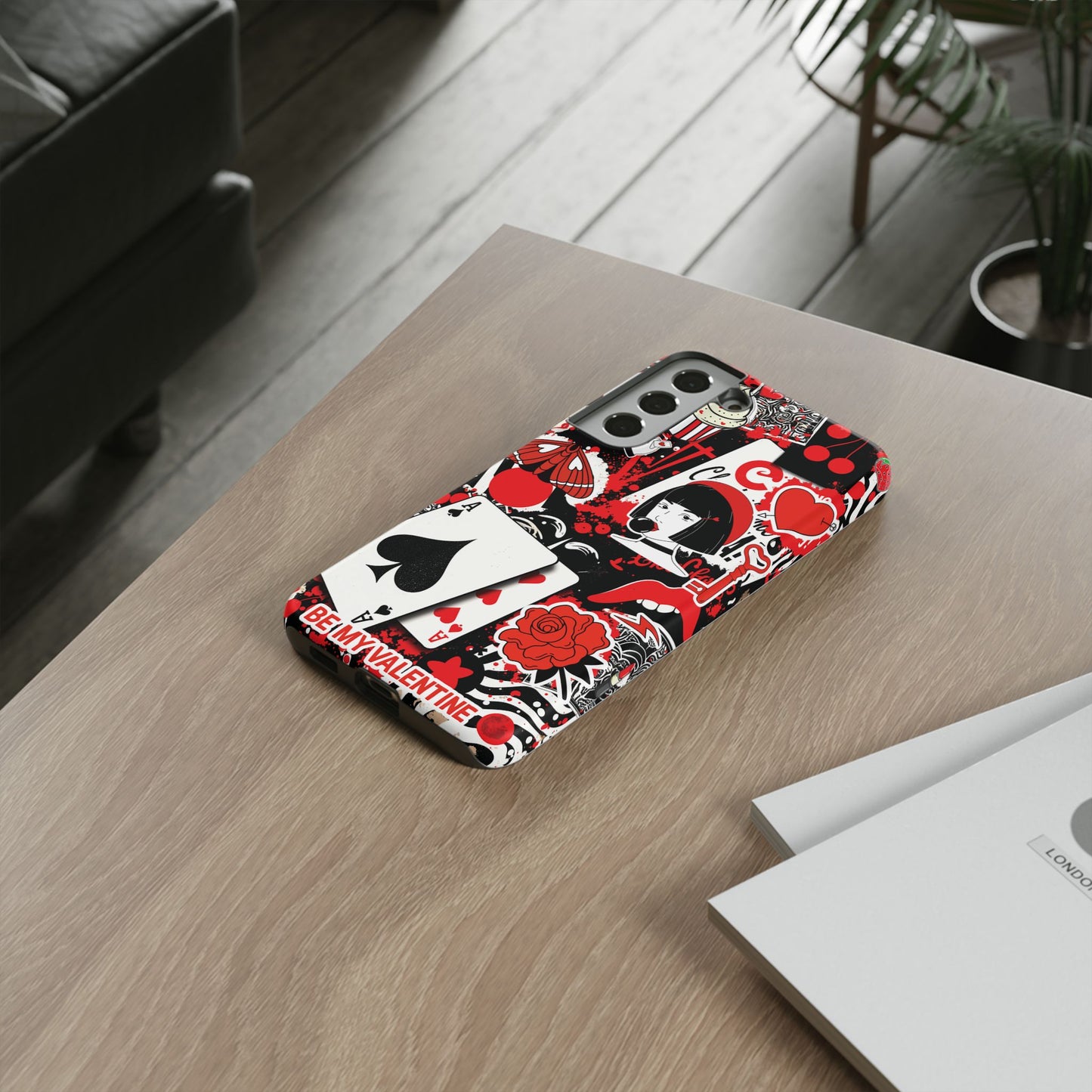 Bold Red & Black Ace Card Phone Case