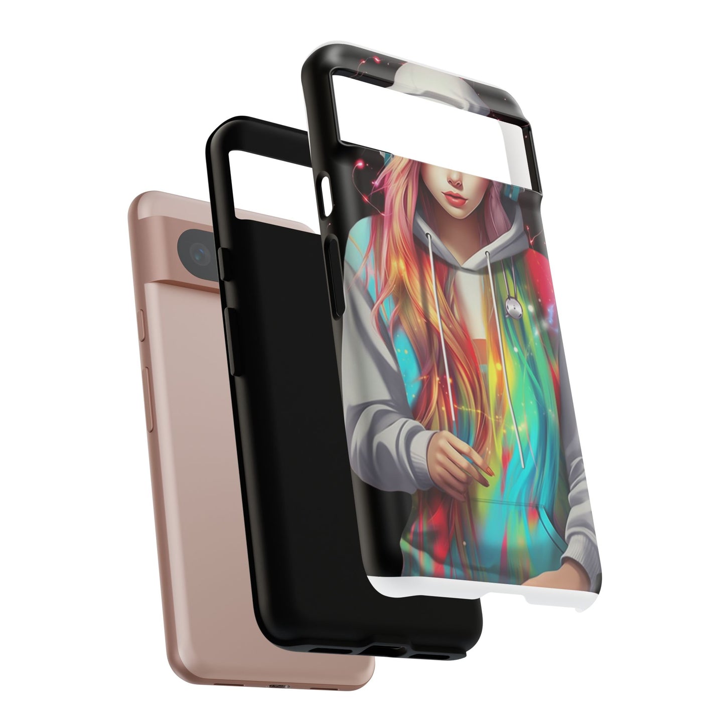 Anime Girl Phone Case - Cute Aesthetic Cover for iPhone, Samsung & Google Pixel, Girly Phone Case, Kawaii Phone Case, Anime Lover Gift