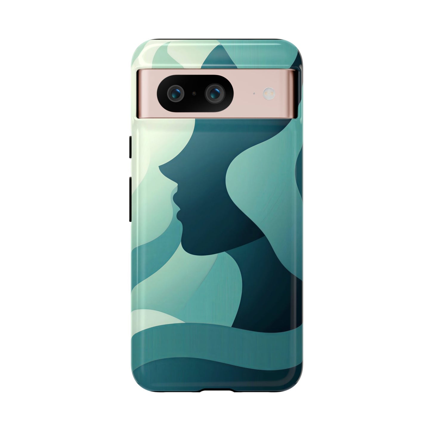 Whispers in Waves – Abstract Silhouette Phone Case for iPhone, Google Pixel, Samsung