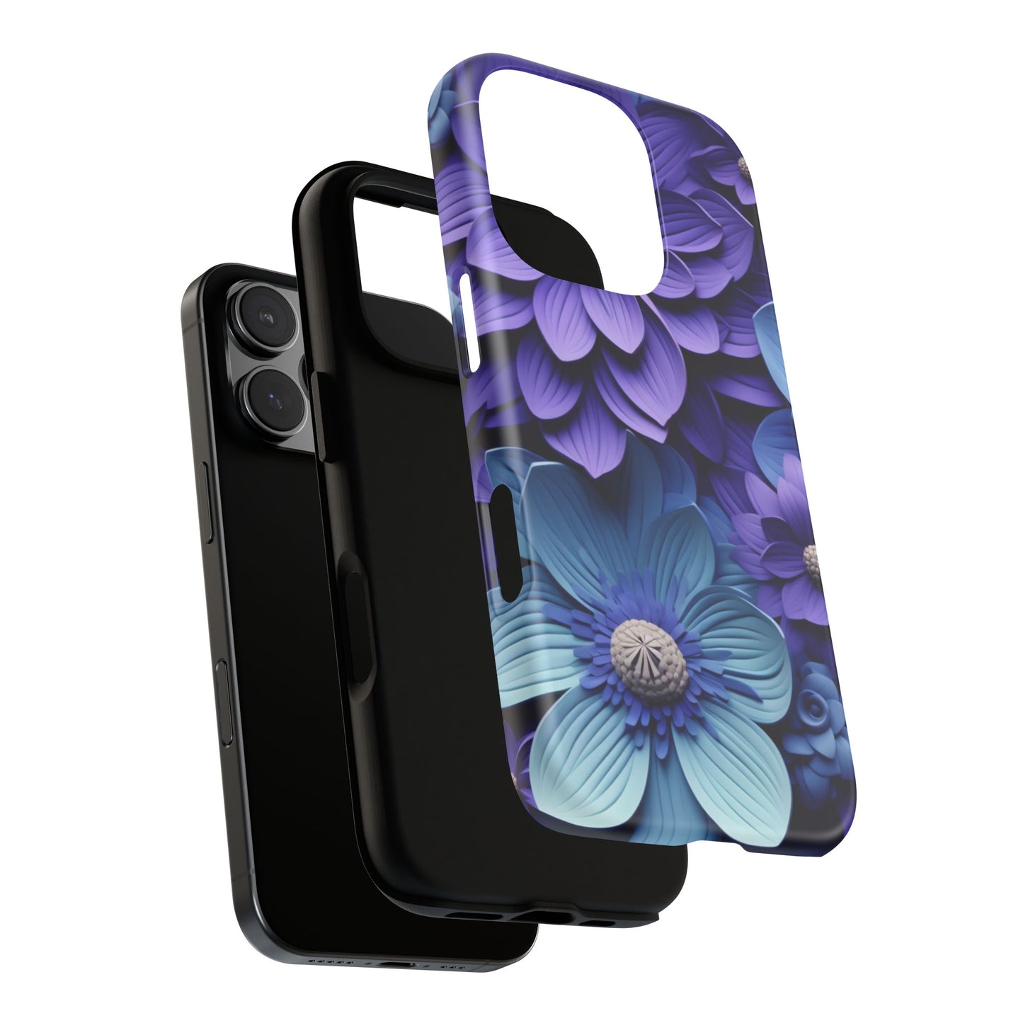 Royal Blue Floral Phone Case – Elegant & Luxurious Design