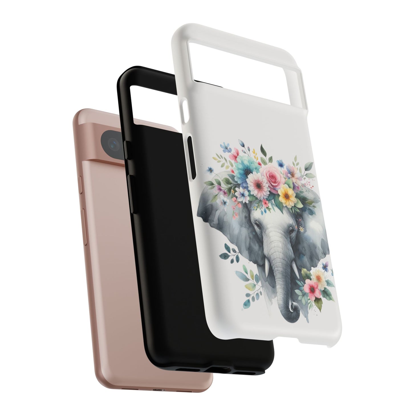 Floral Crown Elephant Mobile Cover – Elegant Watercolor Art