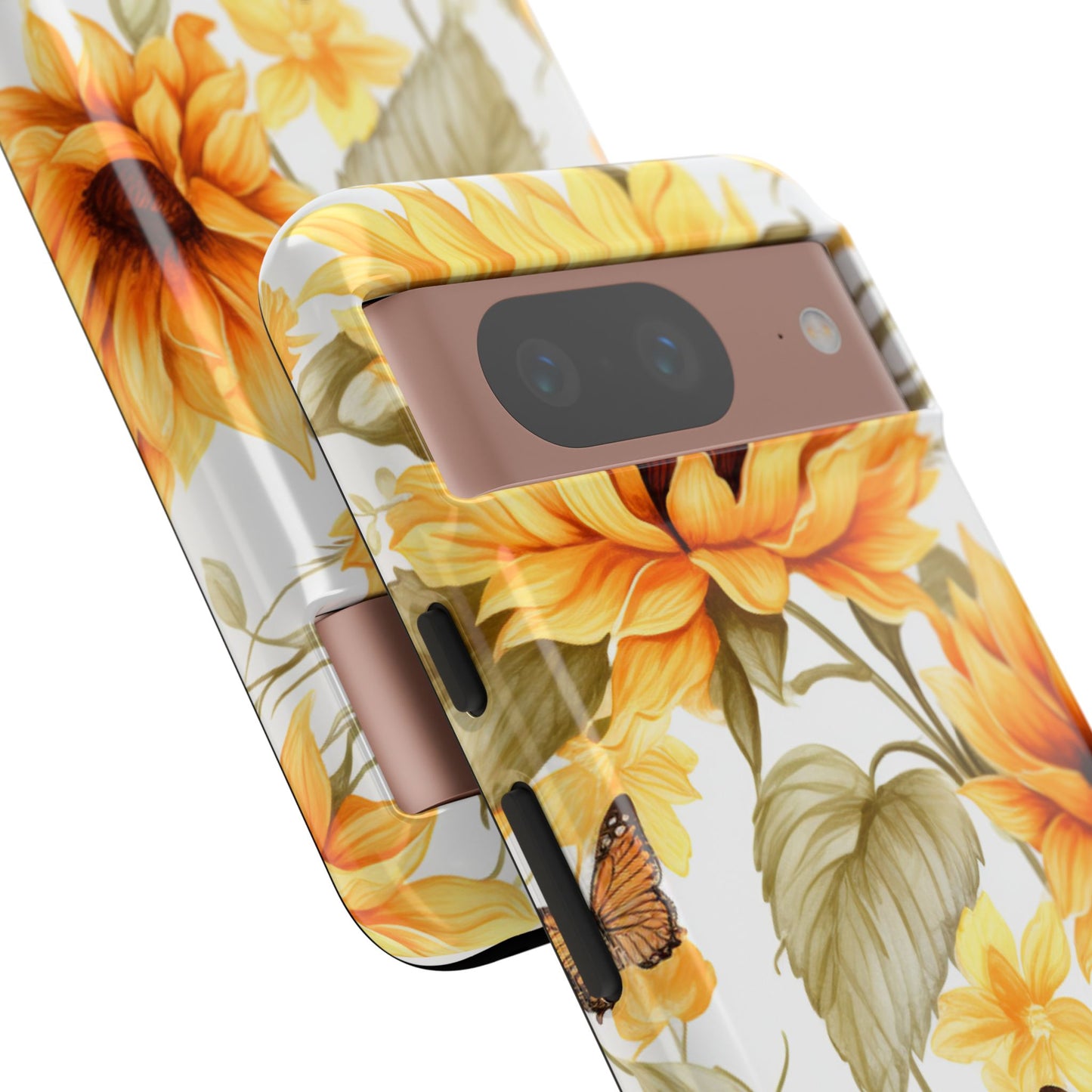 Golden Sunflower & Butterfly Phone Case – Warm & Elegant