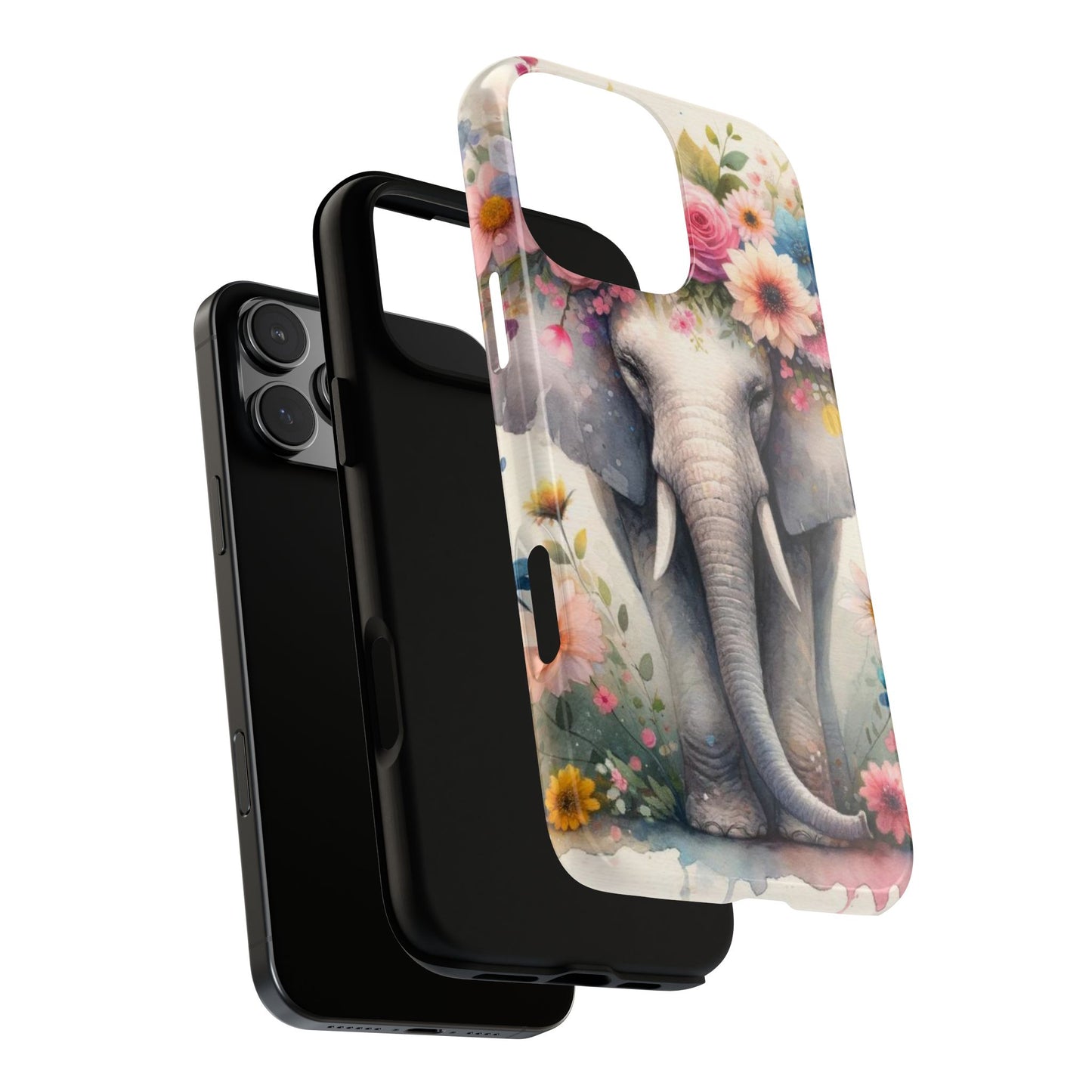Watercolor Floral Elephant Mobile Cover – Dreamy Artistic Design