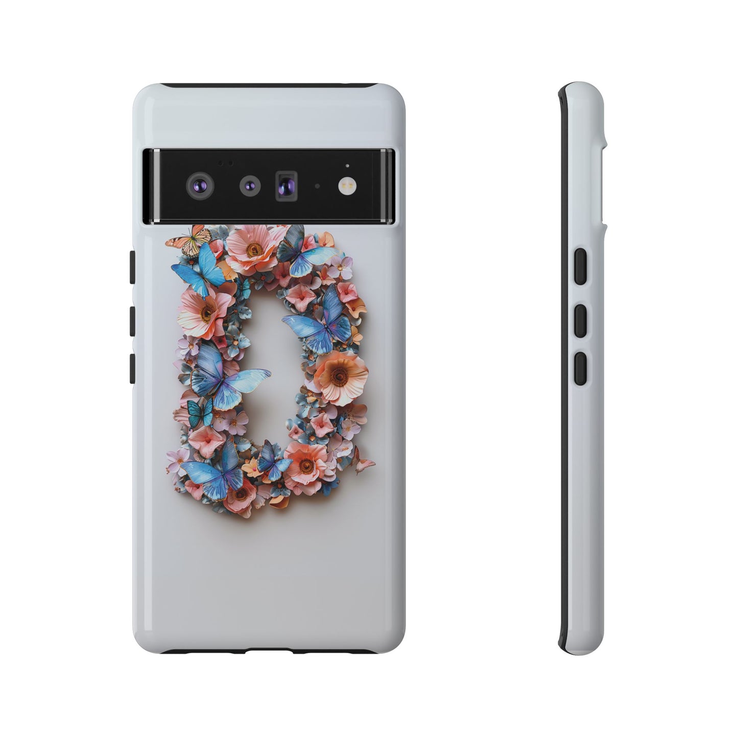 Floral Letter D Phone Case β Personalized Aesthetic Cover for iPhone, Samsung & Google Pixel