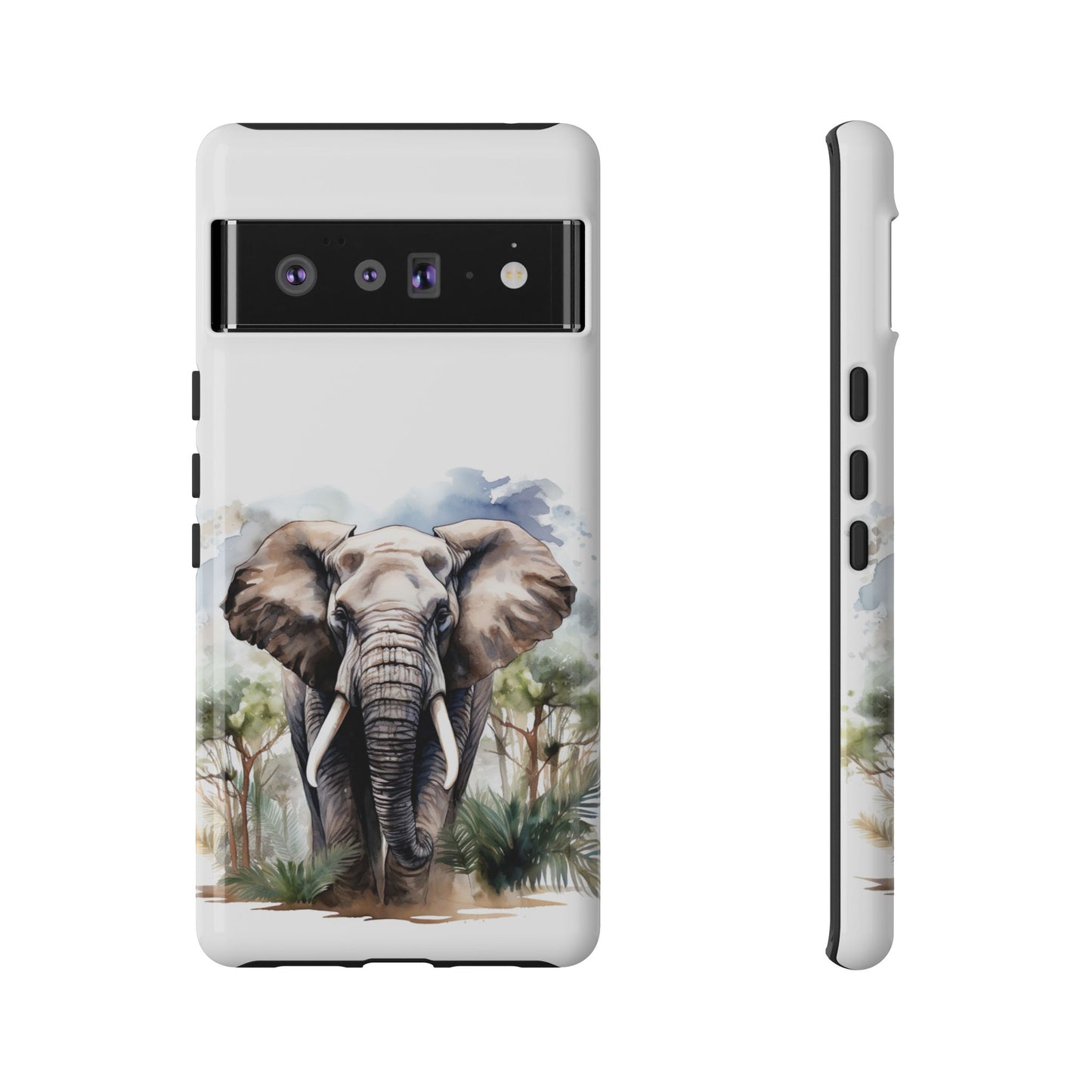 Majestic Watercolor Elephant Mobile Cover – Artistic Wildlife Design