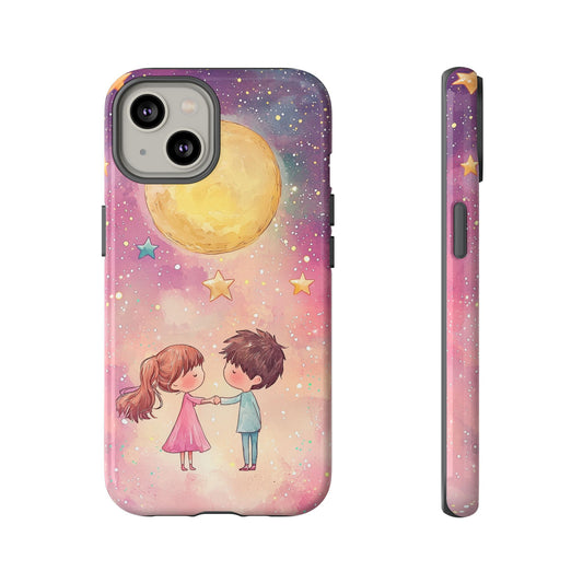 Cosmic Love: Anime Starry Night Phone Case for iPhone, Samsung, Google Pixel