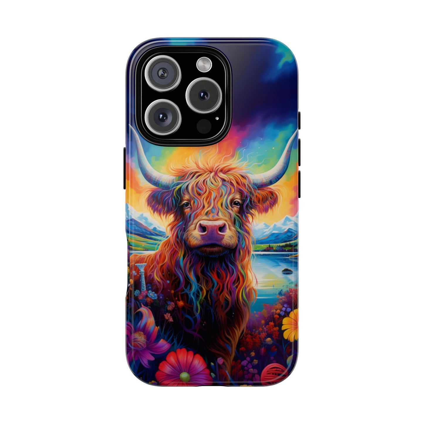 Grafitti Heifer Print Phone Case - iPhone, Samsung & Google Pixel Cover - Artistic Cow Phone Case, Animal Lover Gift