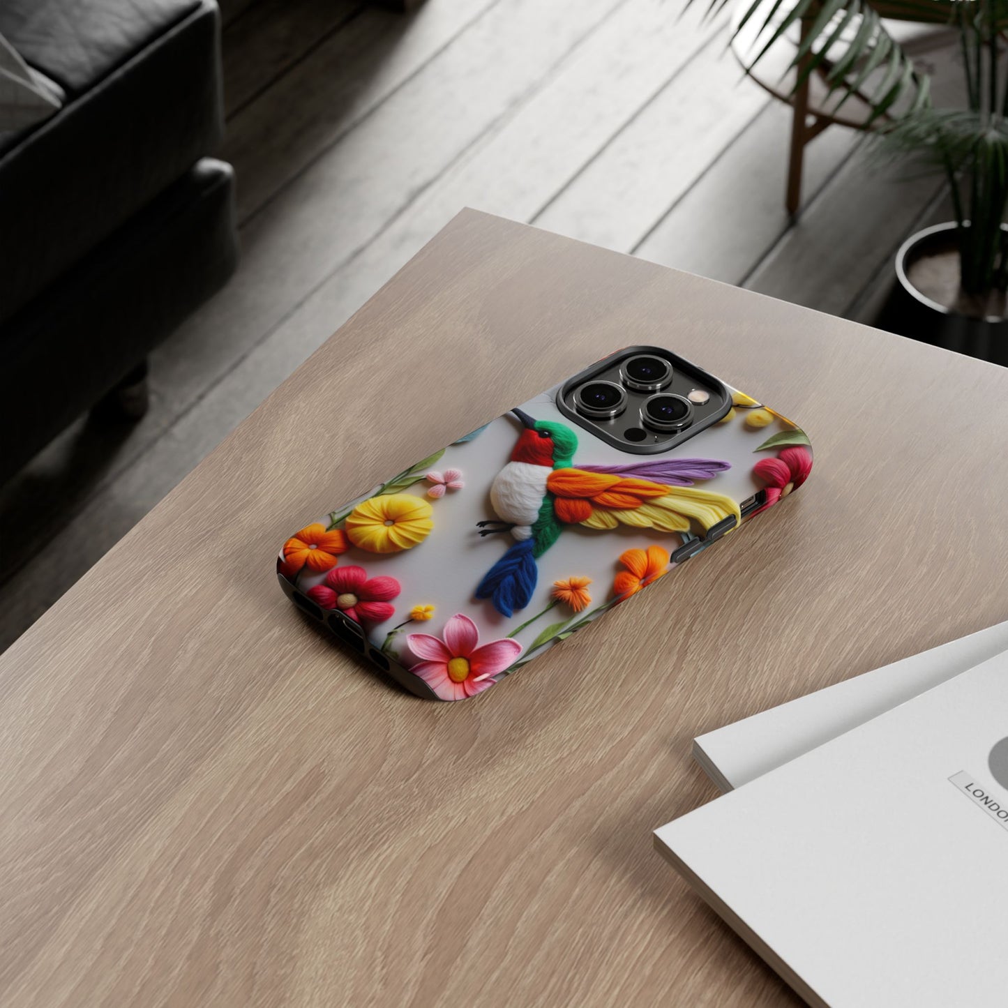 Elegant Hummingbird with Floral Mosaic Design | Nature's Artistic Vibes | iPhone 16 Pro