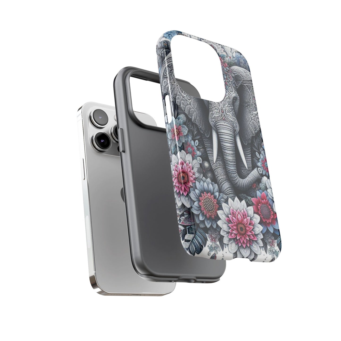 Regal Mandala Elephant Mobile Cover – Ornate Floral Art