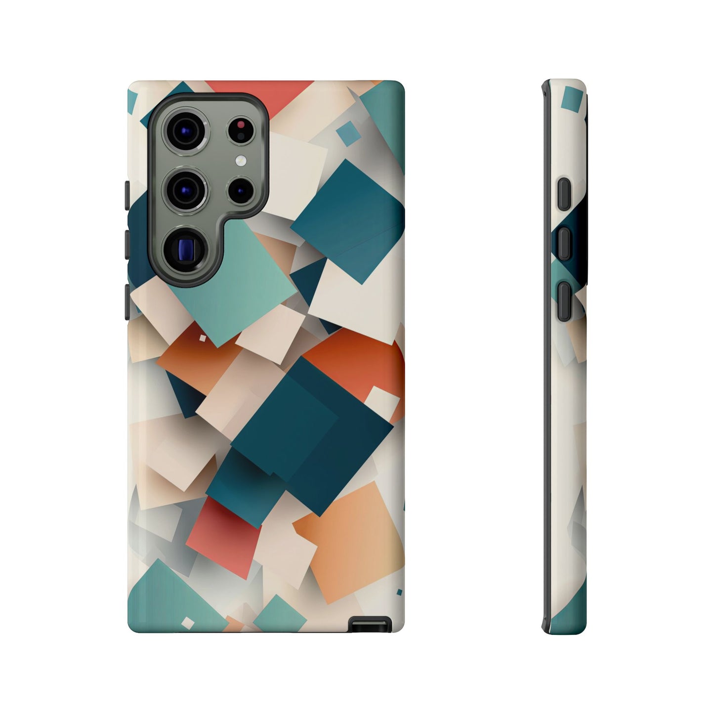 Geometric Cascade – Modern Abstract Blocks Phone Case – iPhone, Google Pixel, Samsung