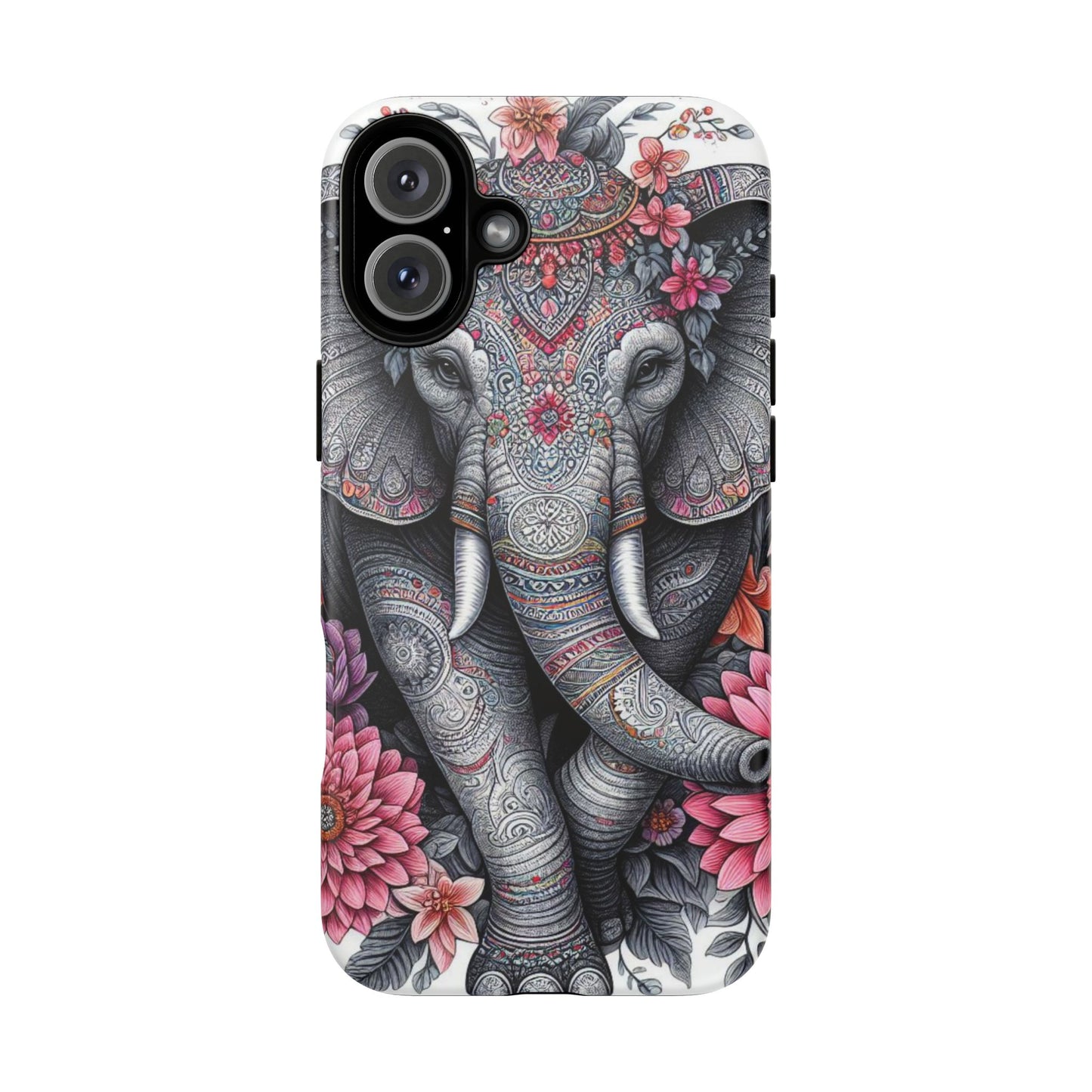 Bohemian Floral Elephant Mobile Cover – Intricate Mandala Art