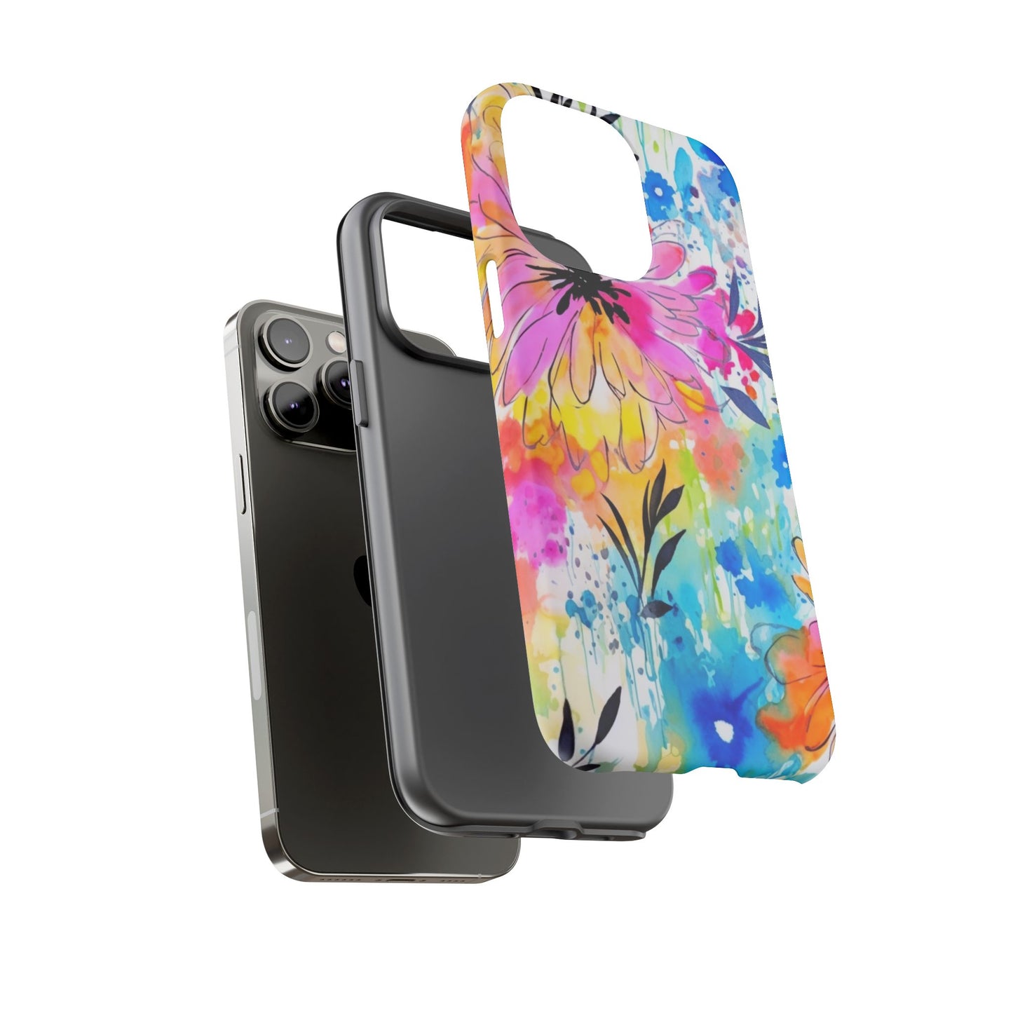 Abstract Watercolor Bloom Phone Case – Expressive & Vibrant