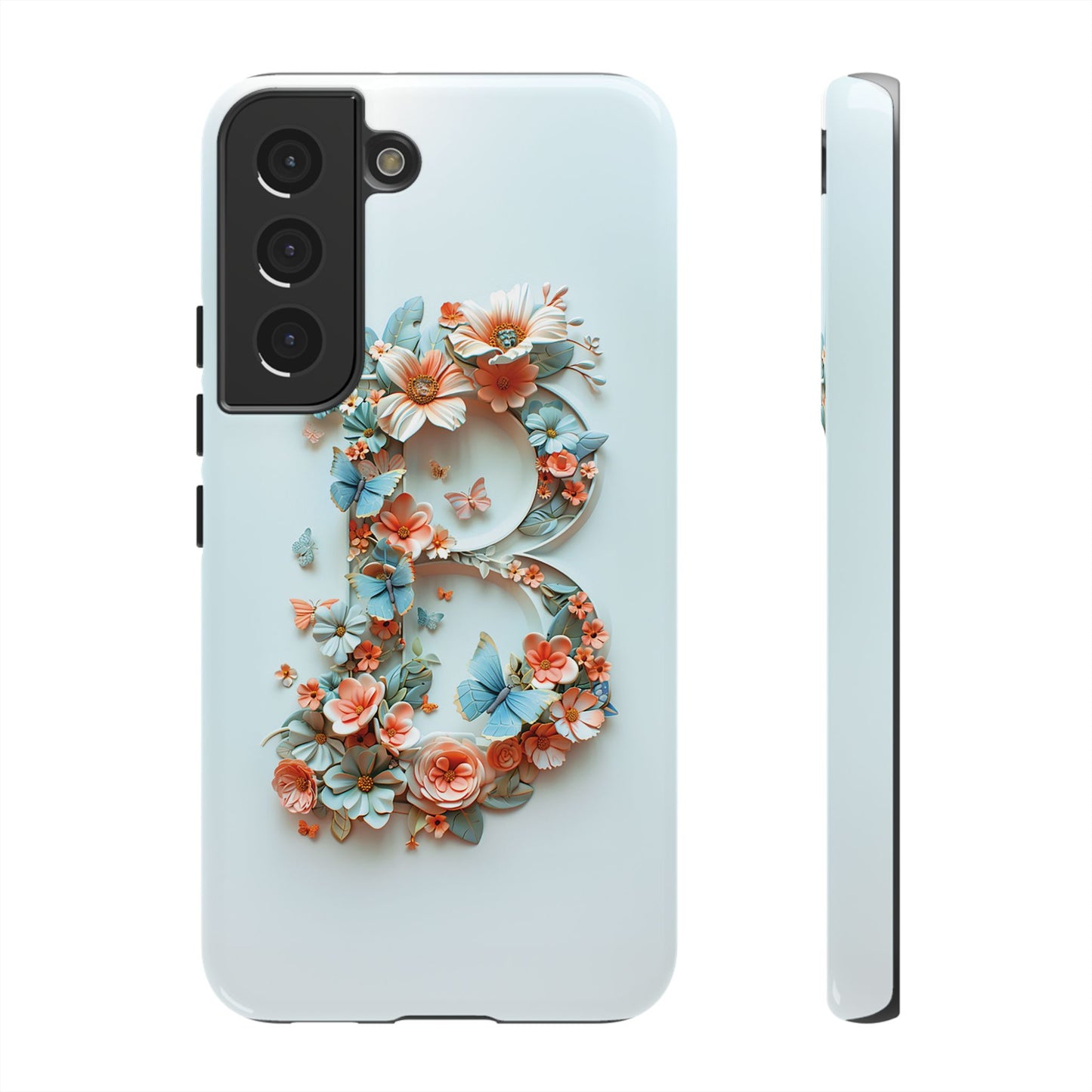 Floral Letter B Phone Case β Personalized Aesthetic Cover for iPhone, Samsung & Google Pixel