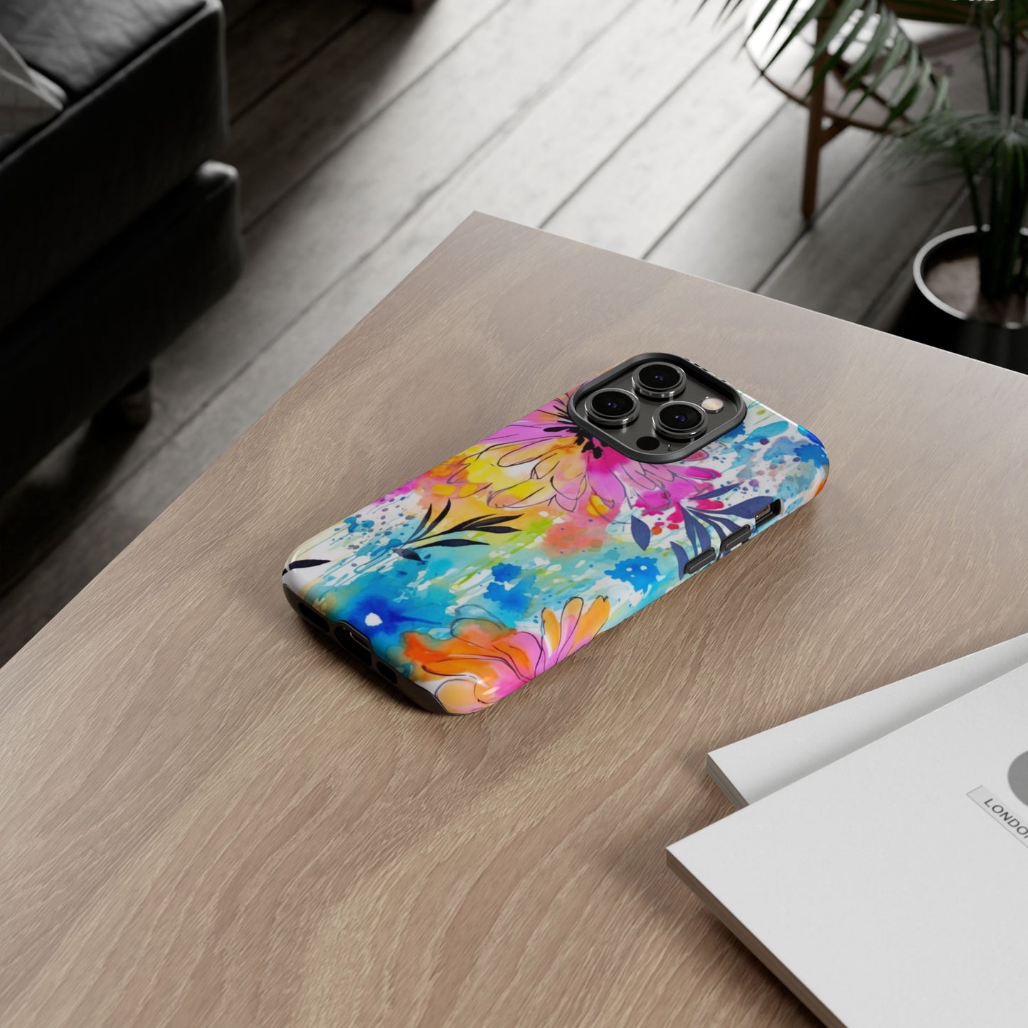Abstract Watercolor Bloom Phone Case – Expressive & Vibrant